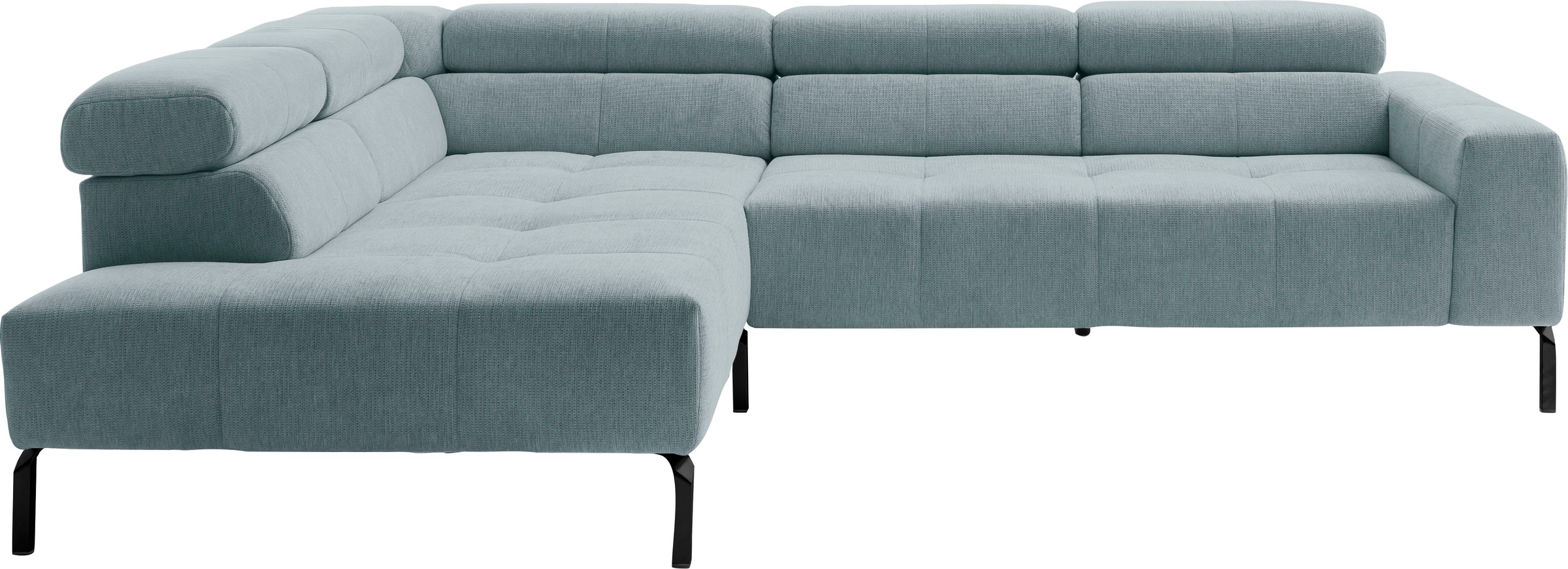 Home affaire Ecksofa »Claya Move, L-Form, Kopf- & Rückenverstellung, Breite 282 cm« Moderne Steppung, weicher Polsteraufbau & saugroboterfreundliche Höhe