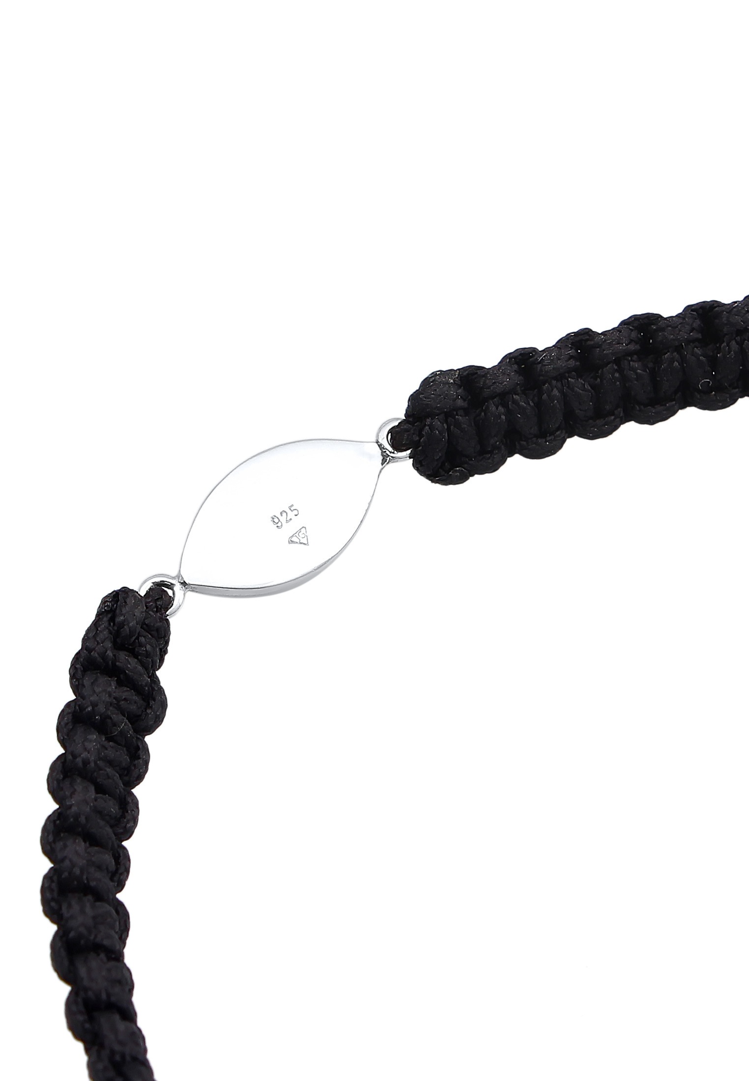 Kuzzoi Armkette »Armband Evil Eye Symbol Nylon Schwarz 925 Silber«