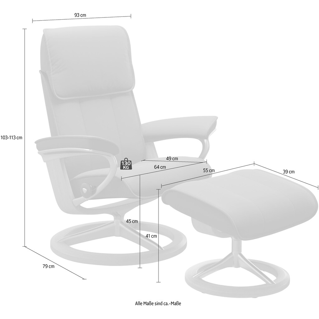 Stressless® Relaxsessel »Admiral«, (Set, Relaxsessel inkl. Hocker)