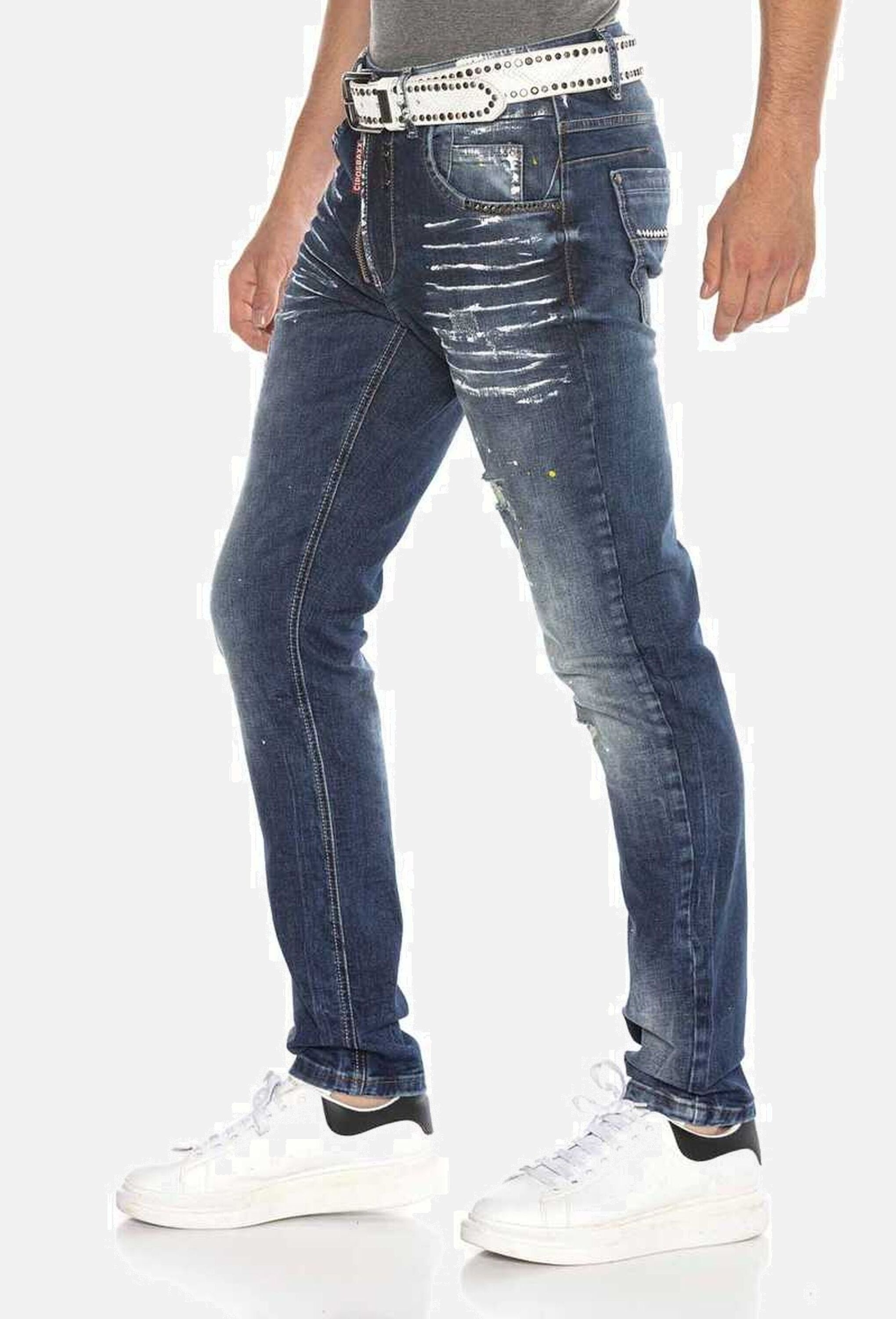 Cipo & Baxx 5-Pocket-Jeans »Cipo & Baxx Jeans« mit trendigen Used-Elementen, CD658