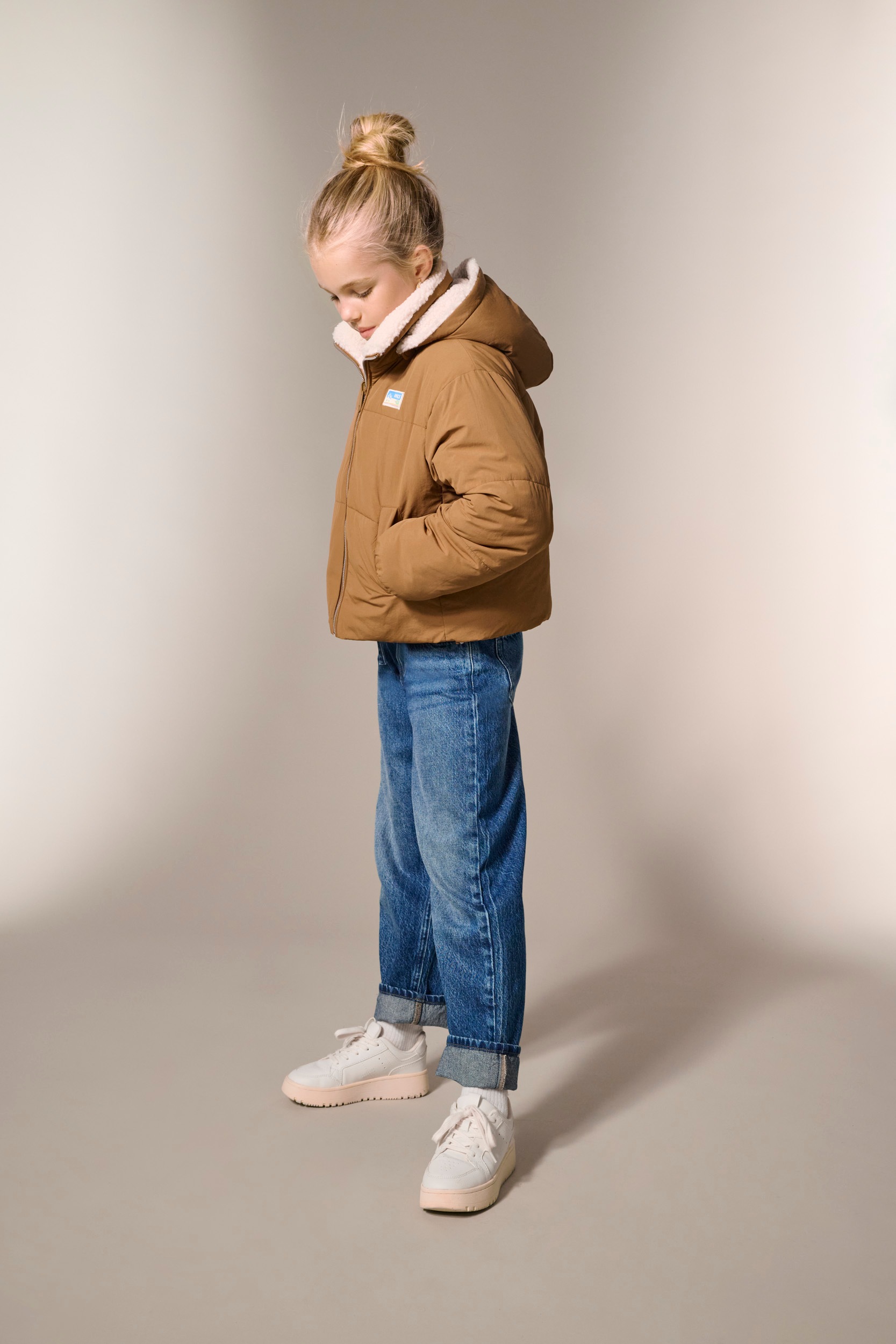 KIDS ONLY Wendejacke »KOGMARIA REVERSIBLE PUFFER JACKET OTW« mit Kapuze als Plüschjacke oder Steppjacke tragbar