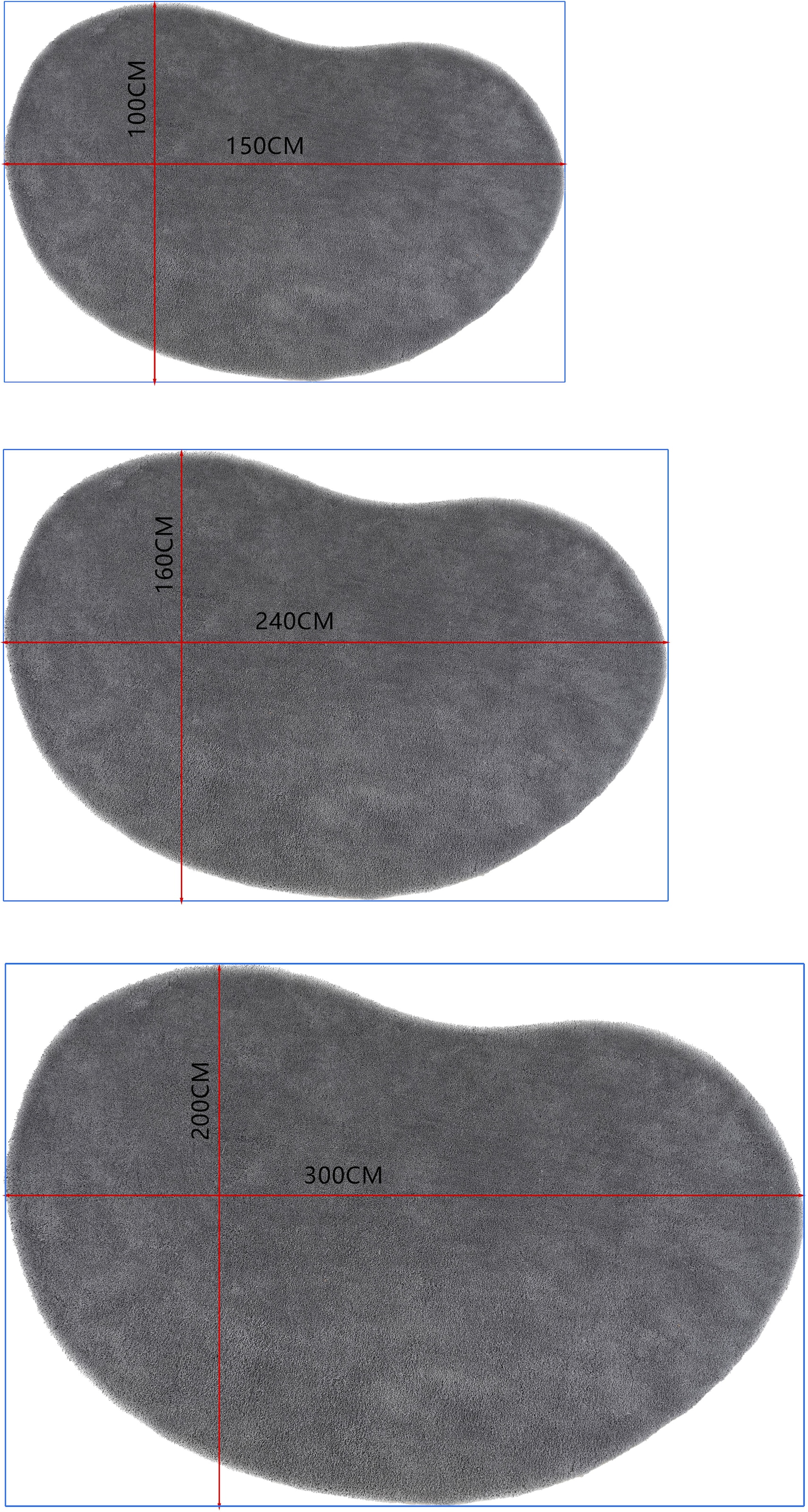 LeGer Home by Lena Gercke Hochflor-Teppich »Halrum, einfarbig, besondere Form, modern« organische Form, bean shape, kuschelig, Wohnzimmer, Schlafzimmer