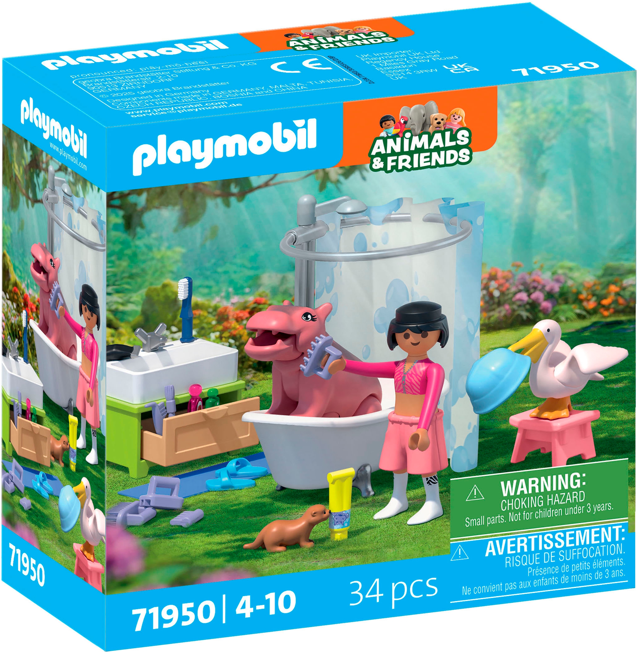 Playmobil® Konstruktions-Spielset »Tierischer Badespaß (71950), Animals & Friends« Made in Europe