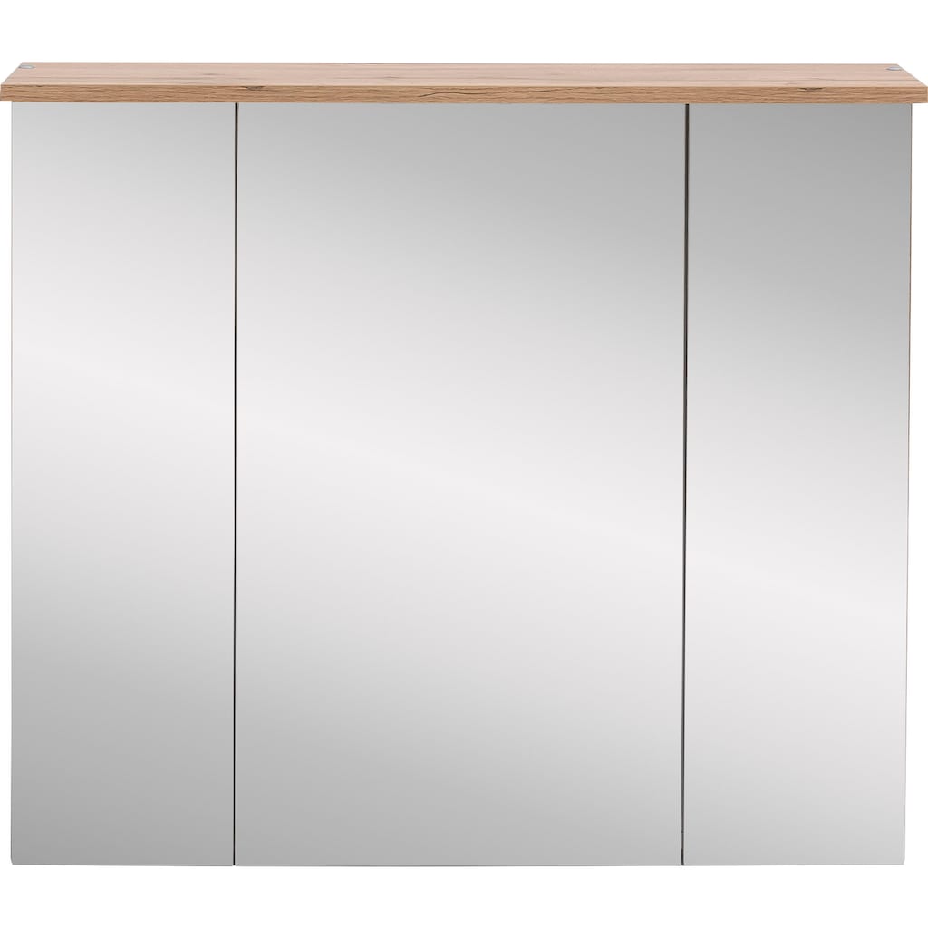 Schildmeyer Spiegelschrank »Nora«, Breite 80,5 cm, 3-türig, LED-Beleuchtung, Schalter-/Steckdosenbox