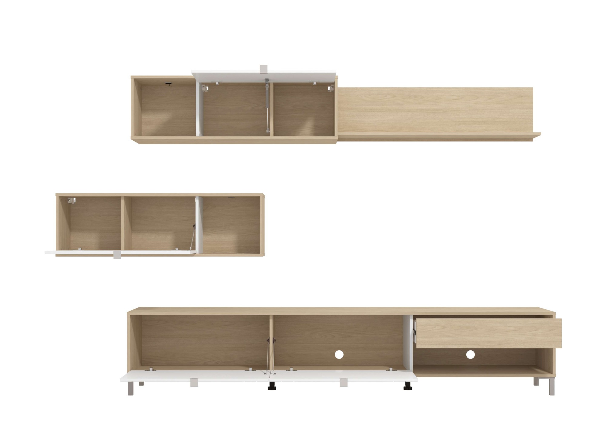 Home affaire Wohnwand »Cambridge Anbauwand, Wohnkombination, Wohnzimmer-Set,« 4 Stk. tlg.