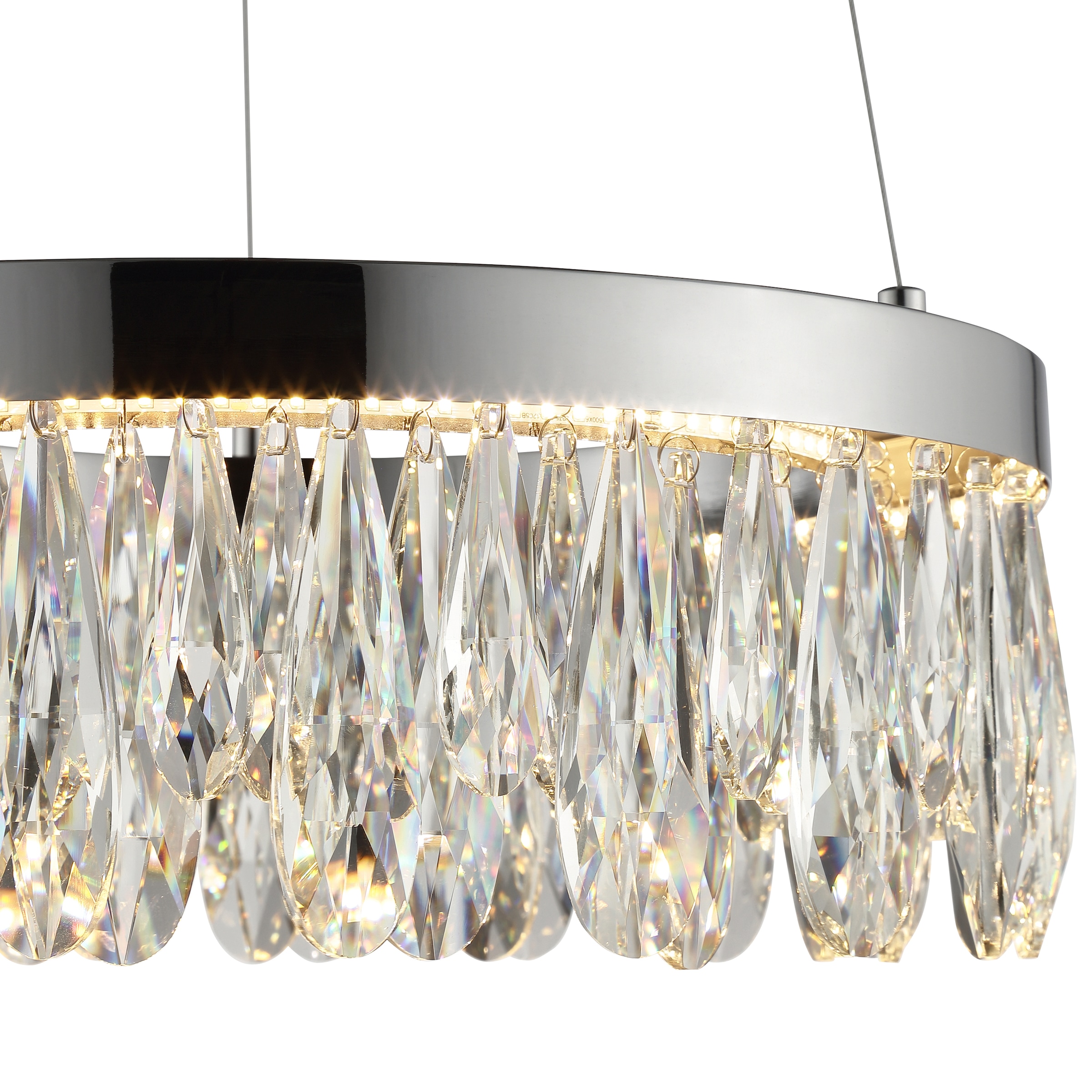 lumiCouture LED Pendelleuchte »Celestia« LED-Modul 1 Stk. Warmweiß H. 150 cm, 2700 K, K9-Kristalle, dimmbar