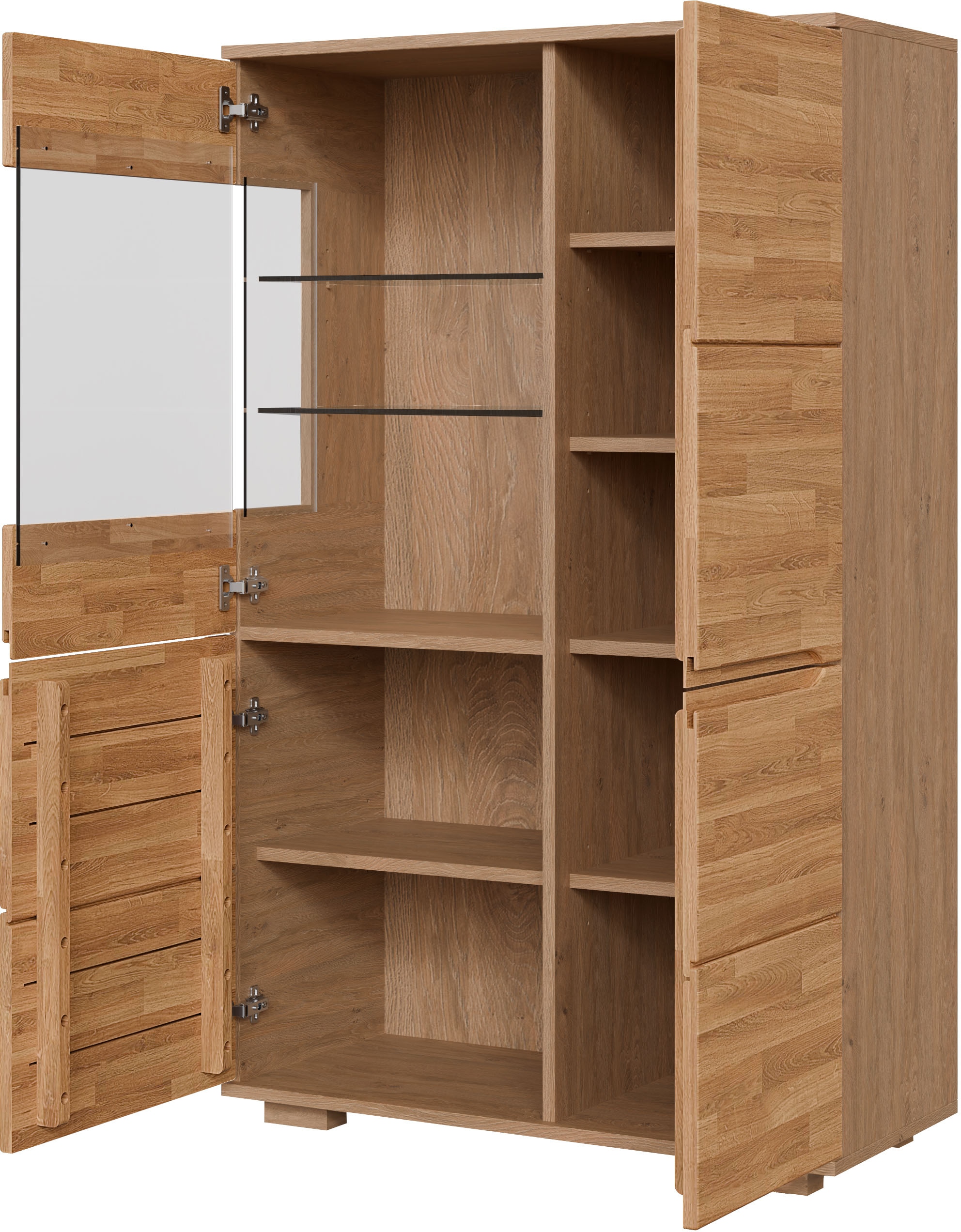 OTTO home Wohnwand »VETRO: besteht aus 2 Vitrinen, 1 Sideboard & 1 Wandregal, Wohnzimmer.« 4 Stk. tlg.