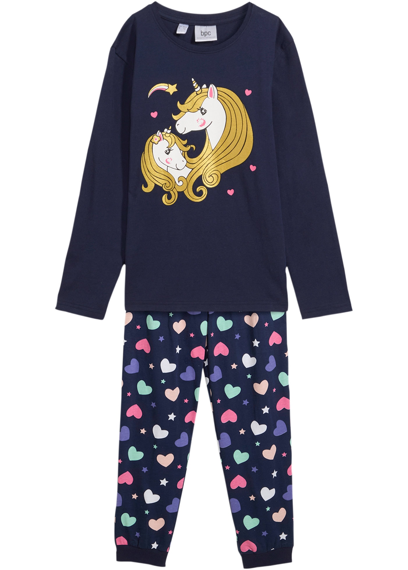 bonprix Pyjama Set, 2,  bequeme Passform, aus Baumwolle, mit coolem Motiv