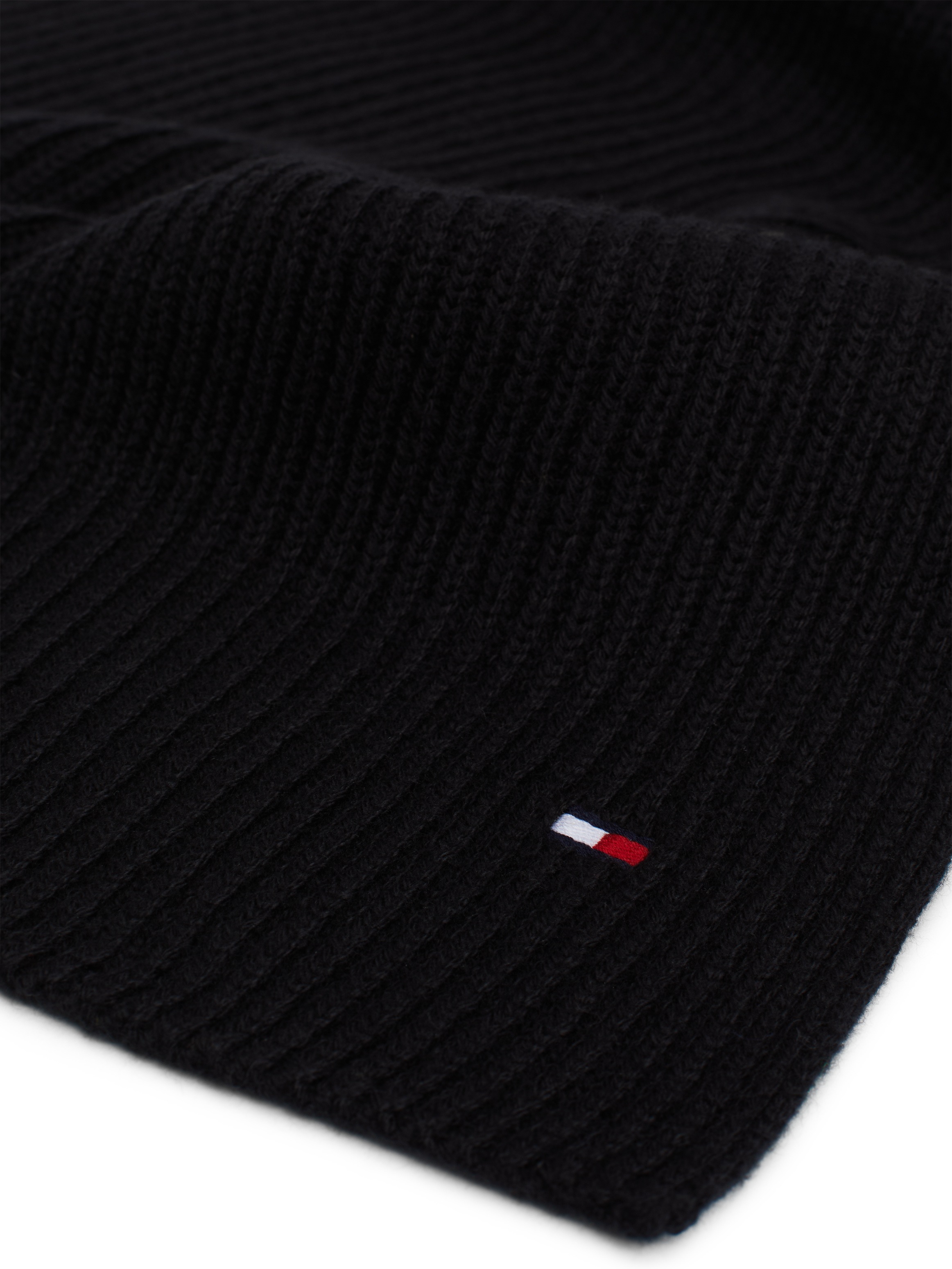 Tommy Hilfiger Strickschal »TH FLAG PIMA COTTON CASH SCARF« mit Logostickerei, mit Kaschmiranteil Unisex