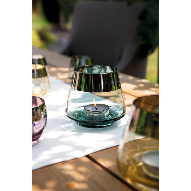 Fink Teelichthalter »JONA«, (1 St.), Kerzenhalter aus Glas, mundgeblasen,  mit foliertem silberfarbenem Rand online kaufen | UNIVERSAL