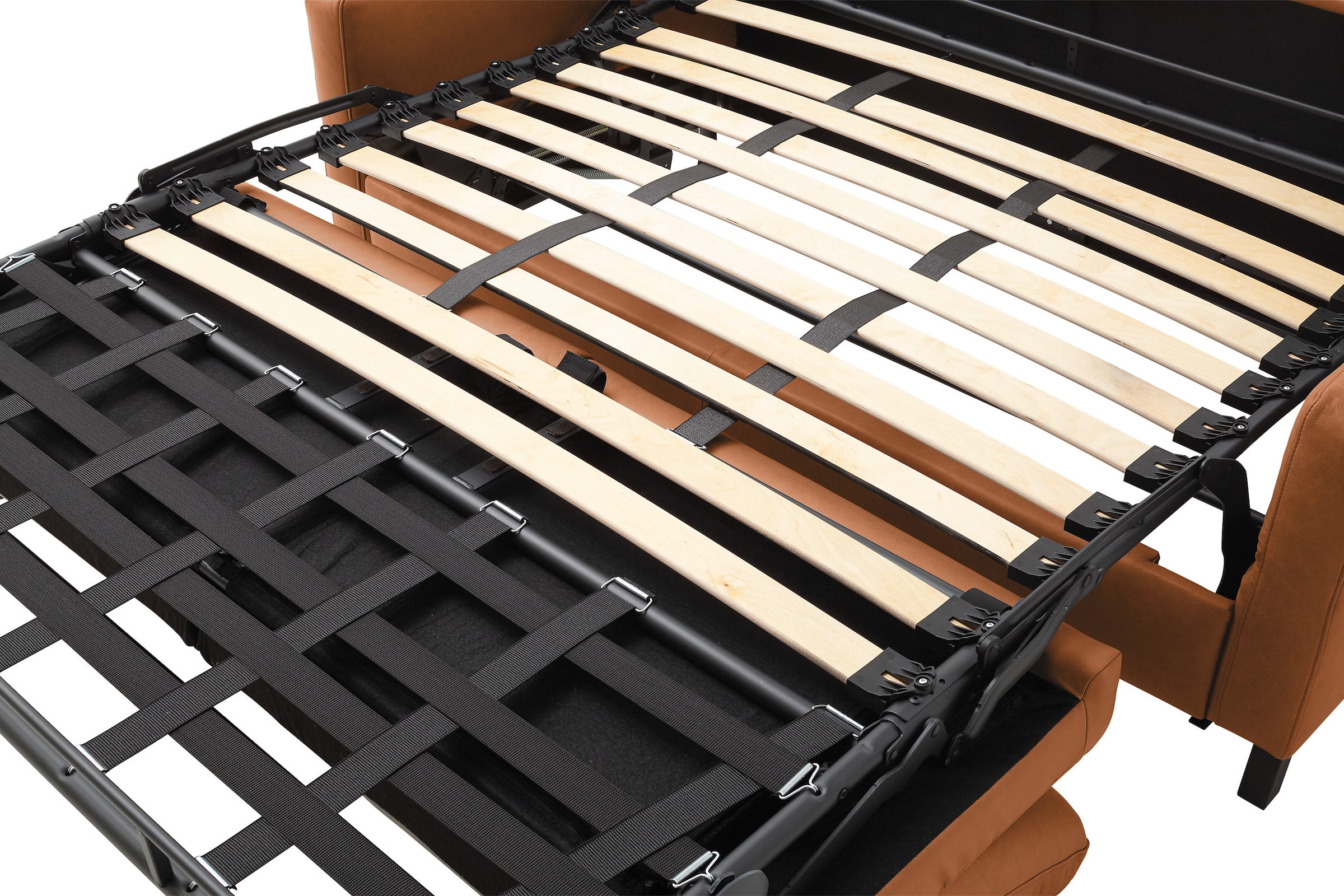 Home affaire Schlafsofa »Calestra, Lederbezug, 3-Sitzer mit Kaltschaummatratze, Breite 208 cm« Längsschläfer mit echter Dauerschläferfunktion & flexibel stellbar