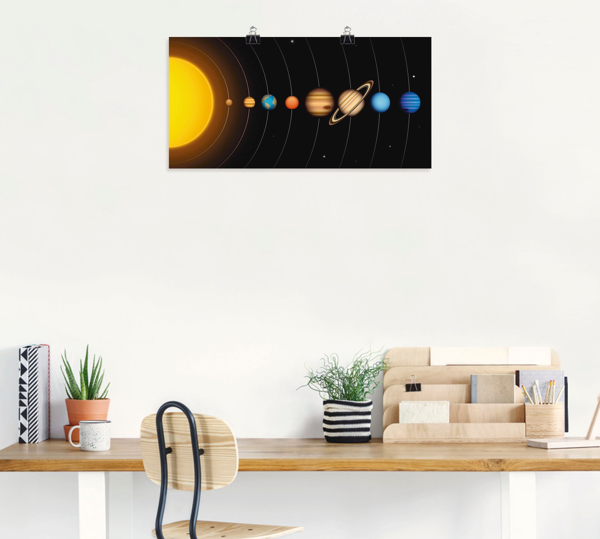 Artland Wandbild »Vector Sonnensystem mit Planeten« Sonnensystem 1 Stk. tlg. als Alubild, Outdoorbild, Leinwandbild, Poster, Wandaufkleber