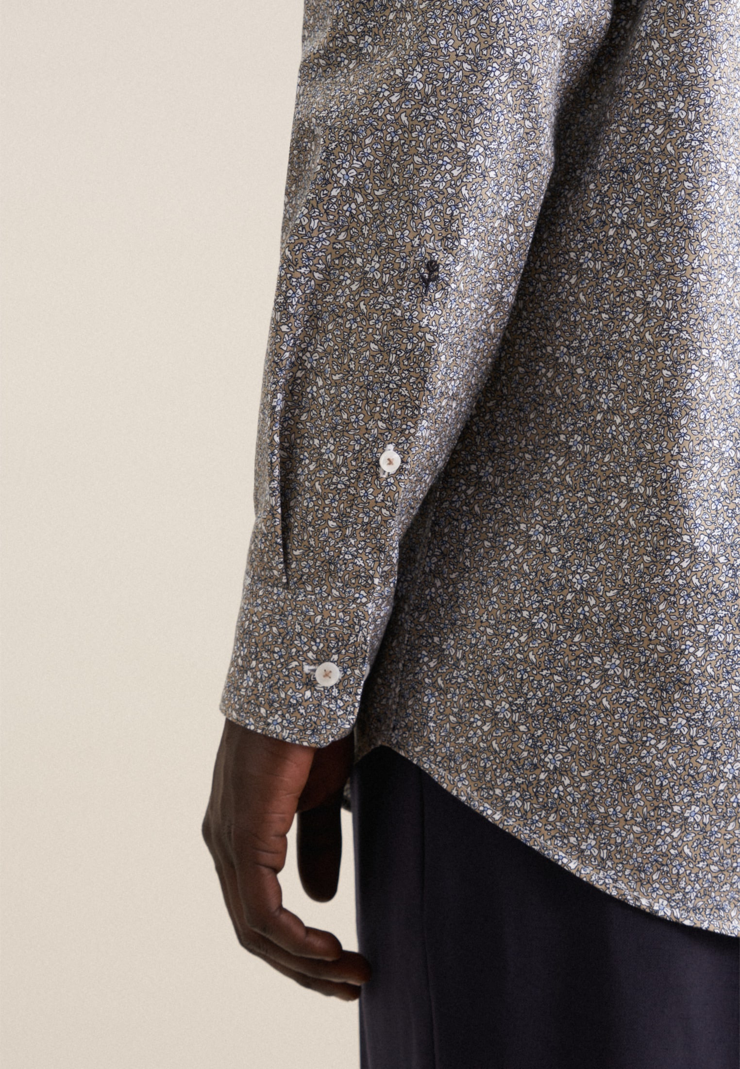 seidensticker Businesshemd »Regular«, Regular Langarm Covered-Button-Down-Kragen Floral