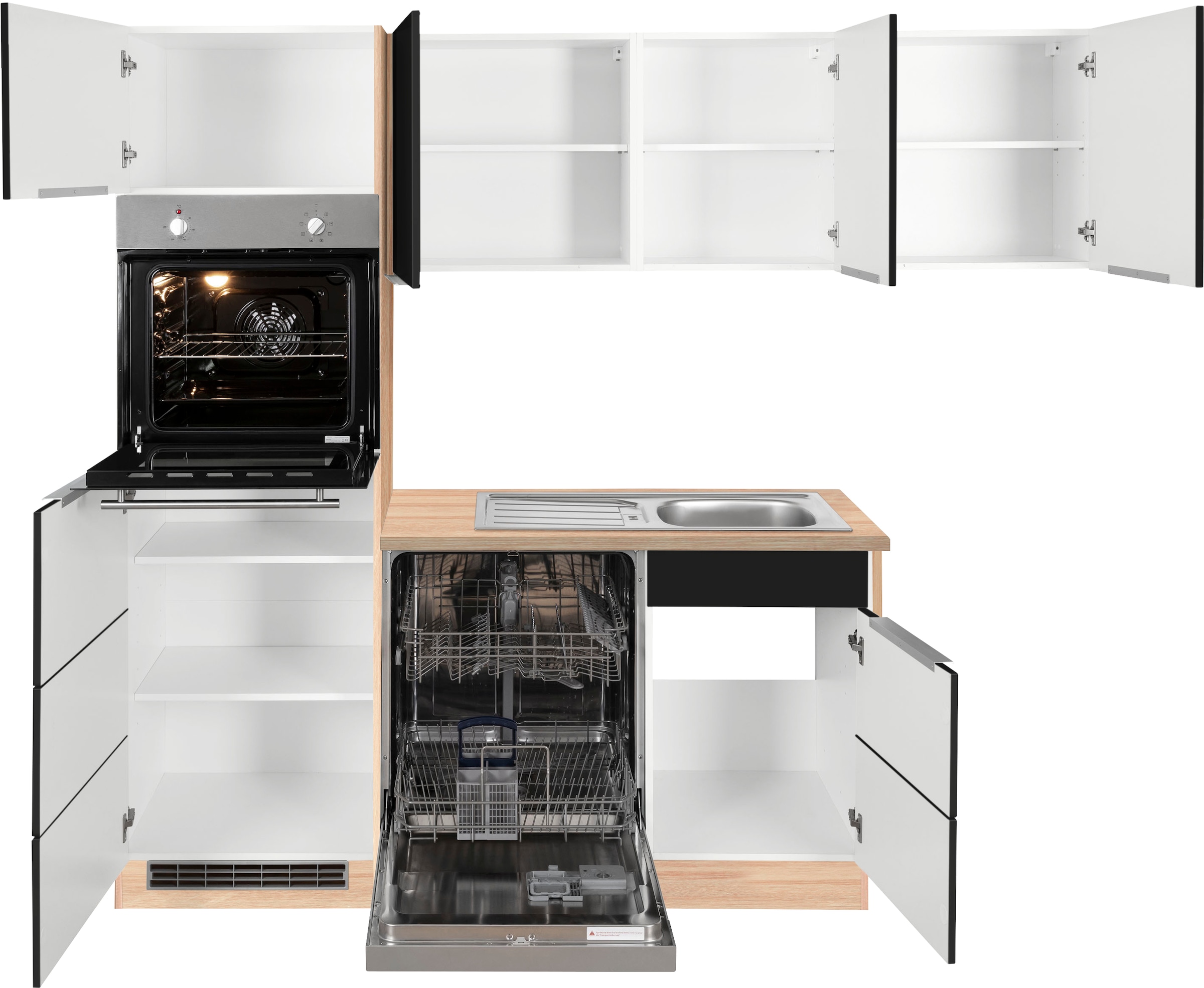 KOCHSTATION Winkelküche »KS-Brindisi« Stellbreite 230/170 cm, wahlweise mit E-Geräten, mit MDF-Fronten