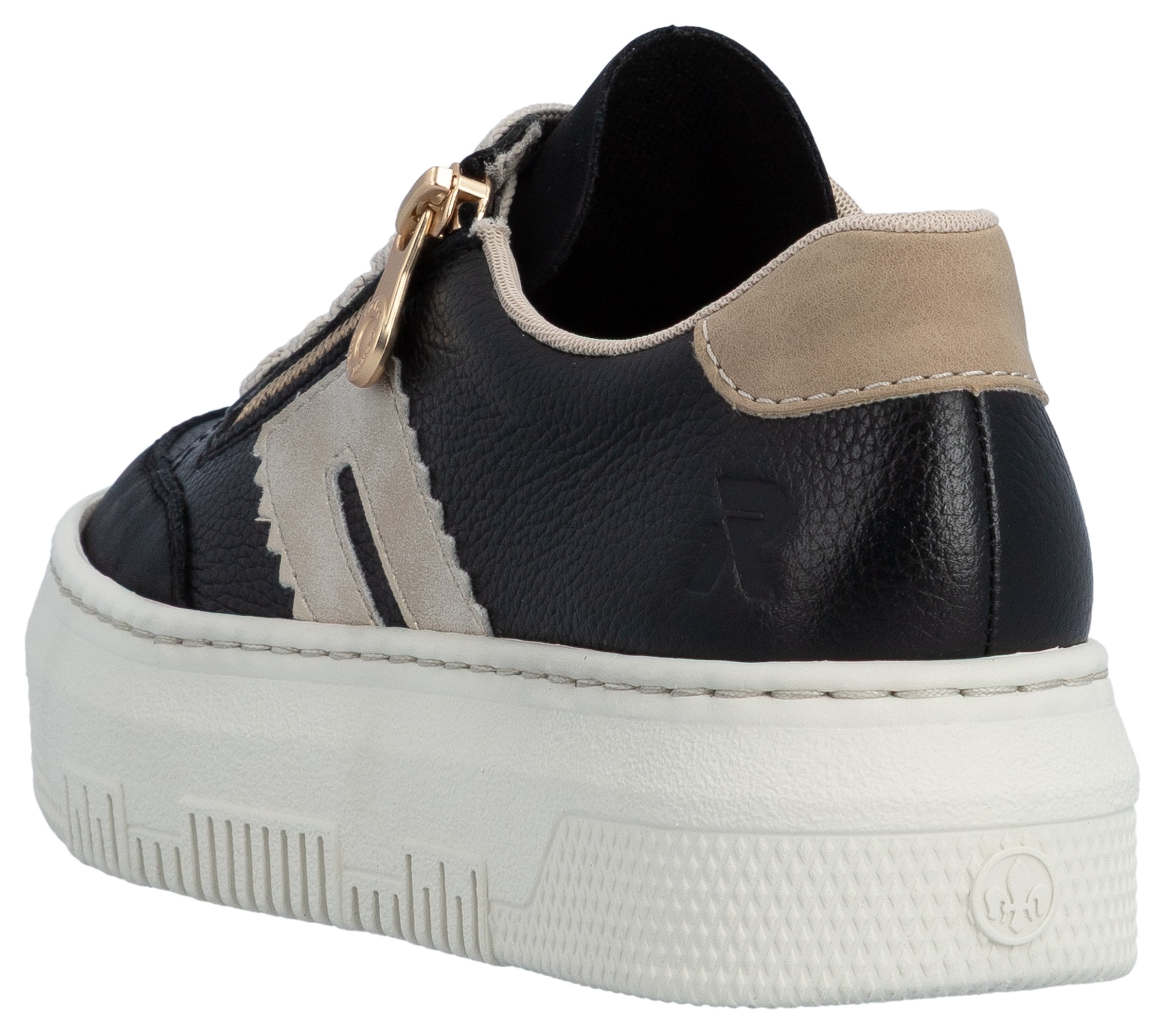 Rieker Plateausneaker  Schnürschuh, Halbschuh, Freizeitschuh mit seitlichem Reißverschluss
