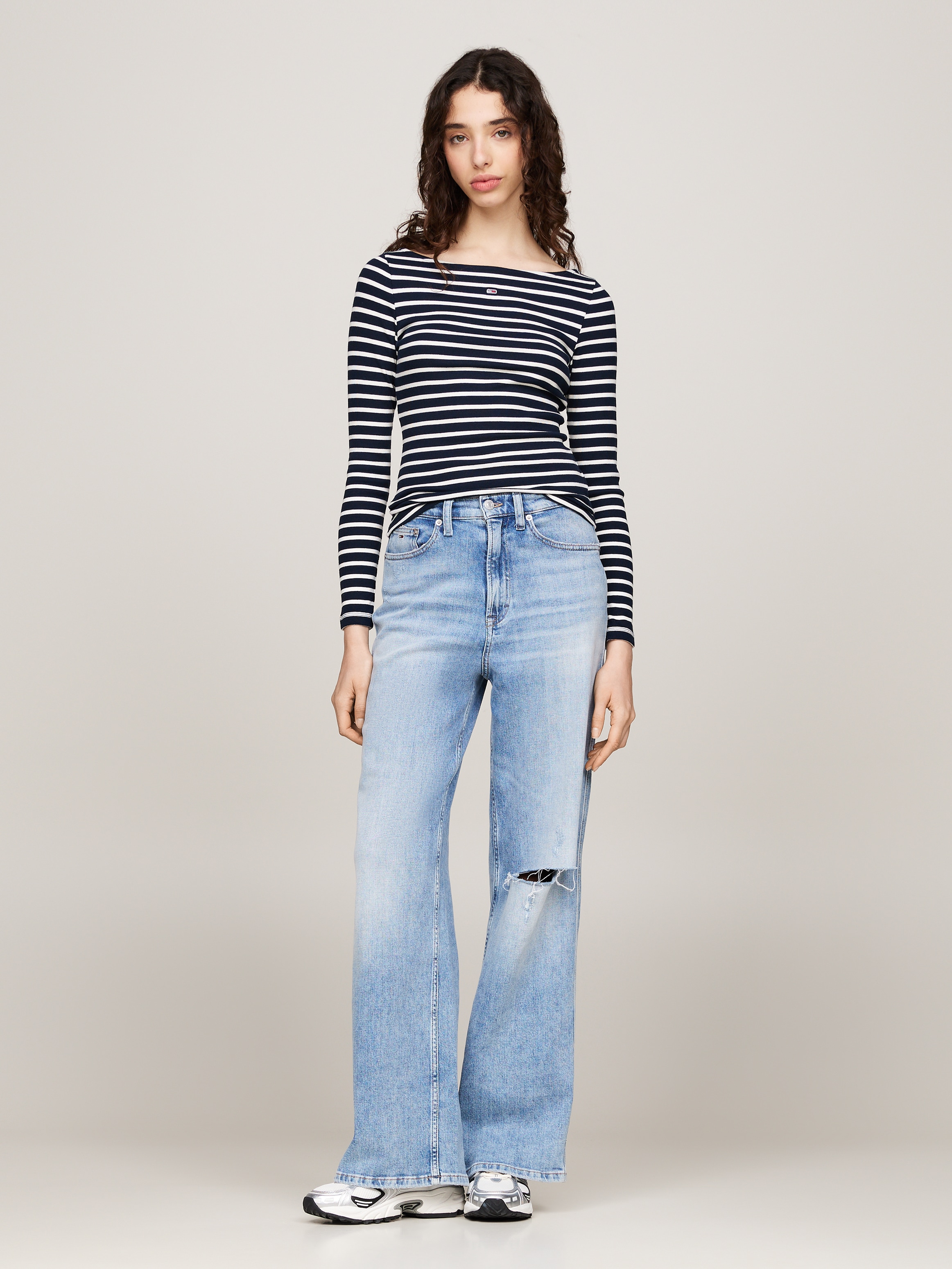 Tommy Jeans Langarmshirt »TJW BRETON STRIPE LS«, im Streifendesign