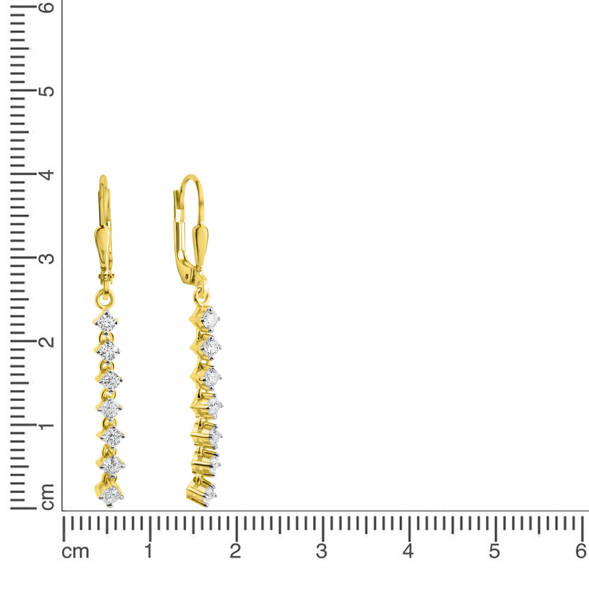 Firetti Paar Ohrhänger »Schmuck Geschenk Gold 375 Ohrschmuck Ohrring Stäbchen«, mit Zirkonia (synth.)