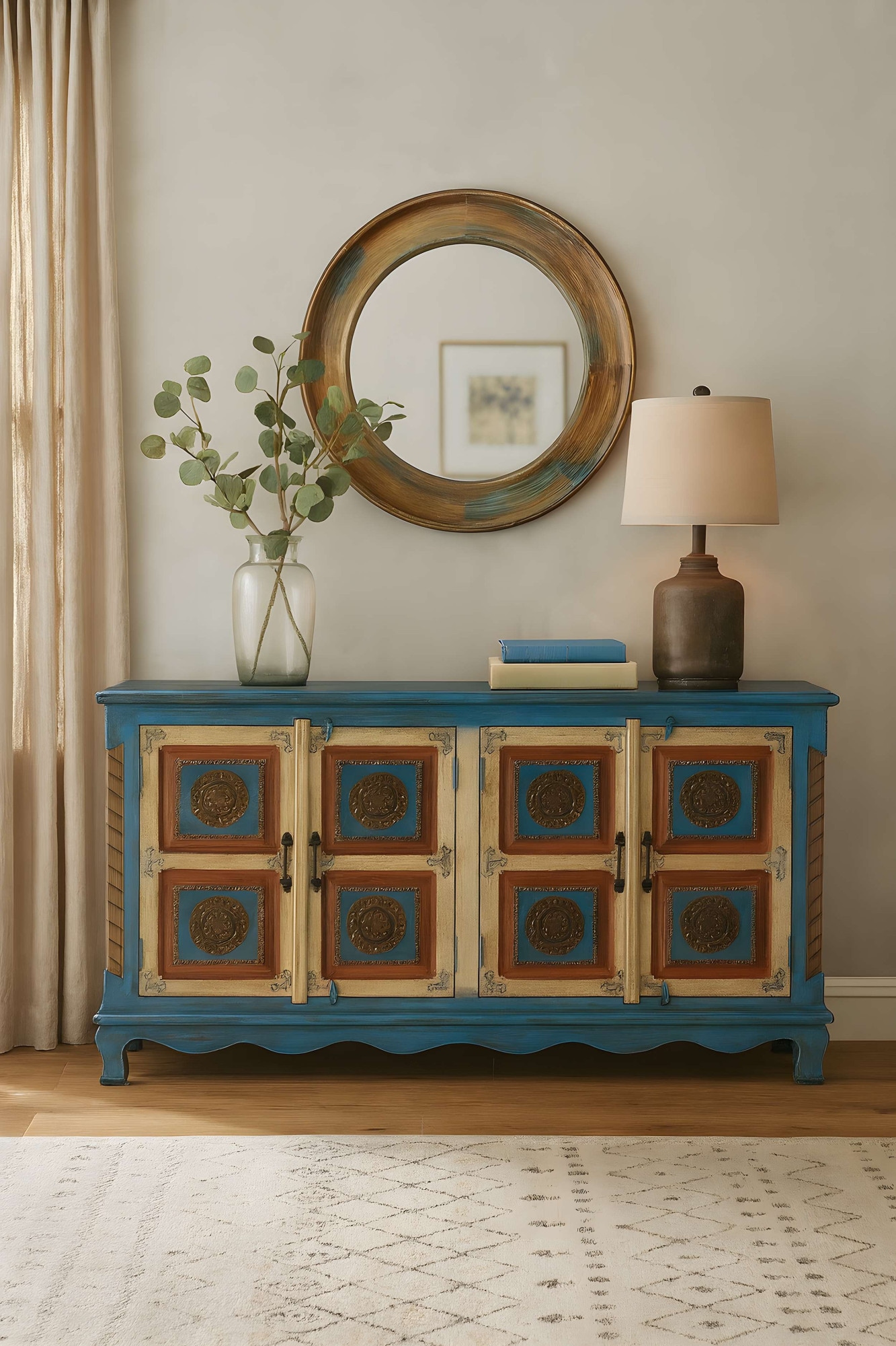 OTTO home Sideboard »Mahar« mit aufwendiger Schnitzerei, handgefertigt, Unika-Möbel, Breite 160 cm