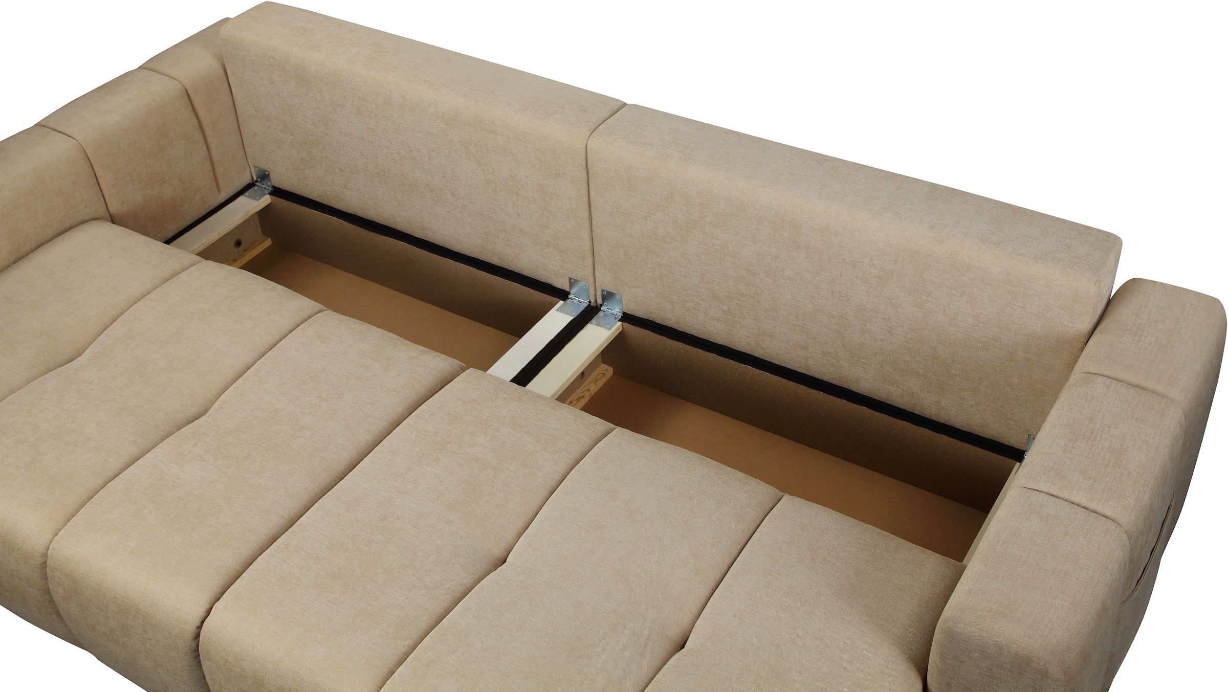 OTTO home Schlafsofa »YLVAA 3-Sitzer, 239cm/Schlafsofa (132/198)-OTTO. Verlässliche Qualität« Tonnentaschen-Federkern, Bettkasten, Feinstruktur weich