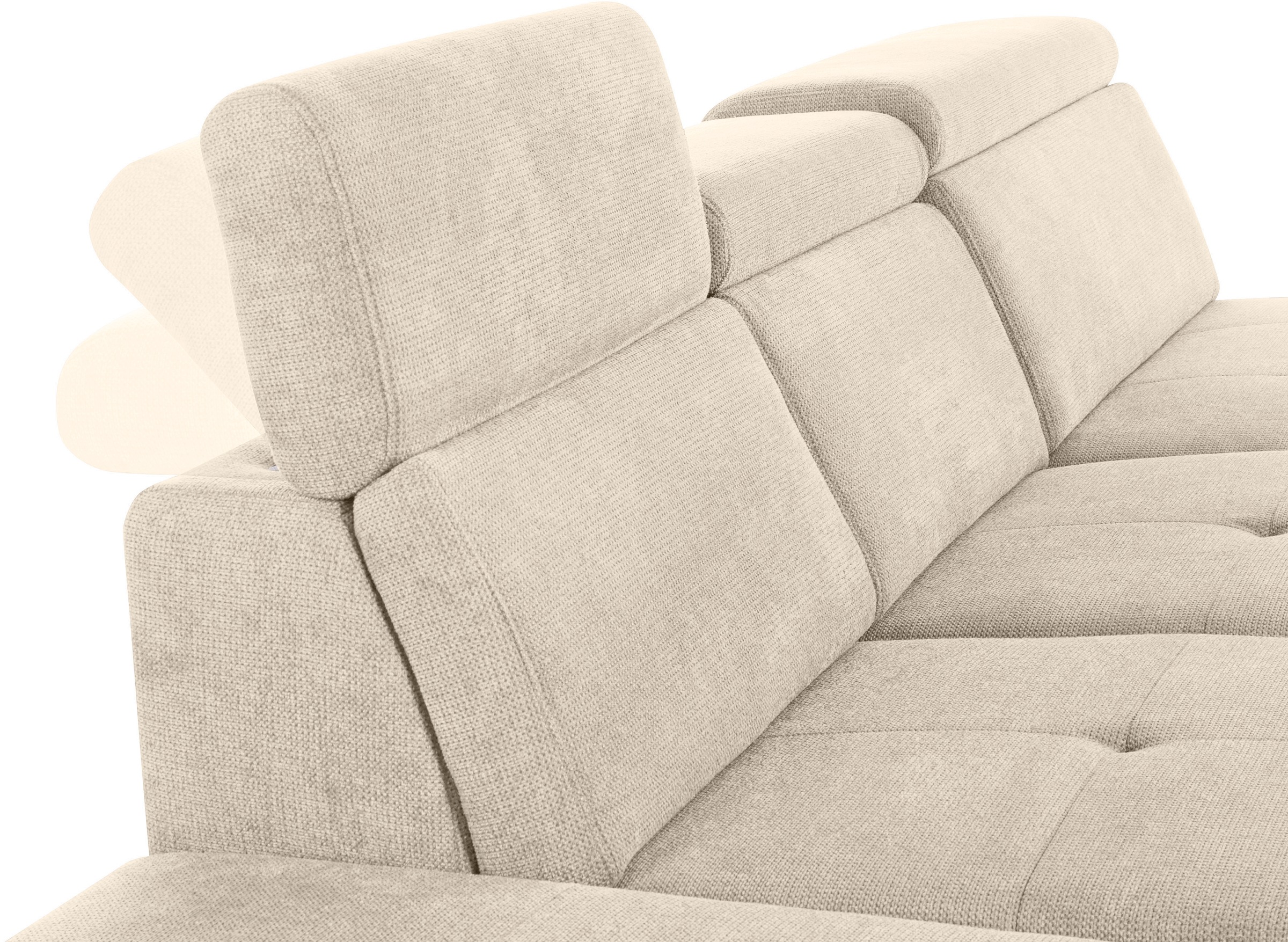 INOSIGN Ecksofa »Cardiz L-Form«, inkl.Kopfteilverstellung und Federkern wahlweise mit Bettfunktion