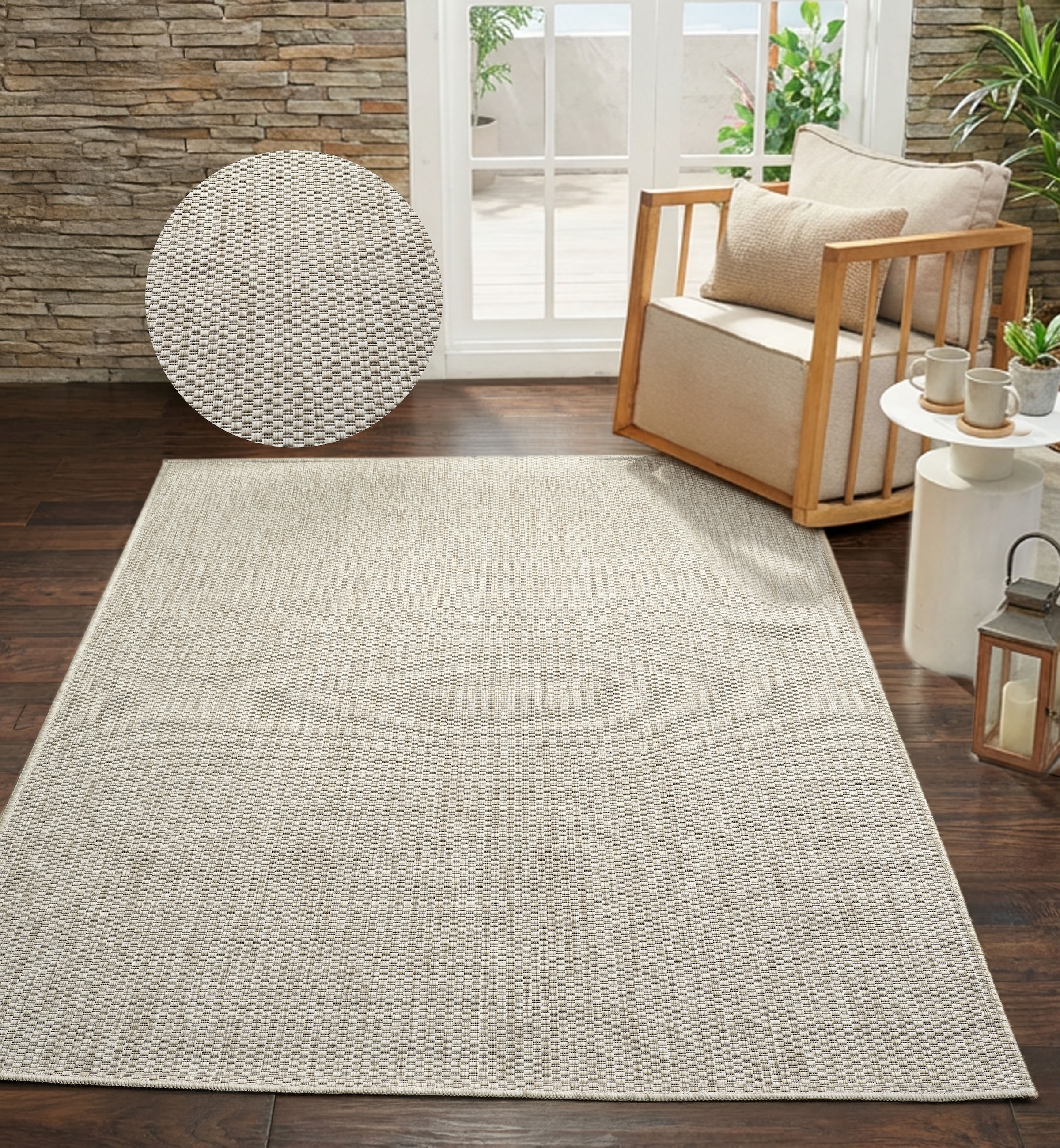 Bruno Banani Teppich »Venezia, auch als Läufer« rechteckig 4 mm Höhe In- und Outdoor geeignet, Sisal-Optik, Wetterfest & UV-beständig