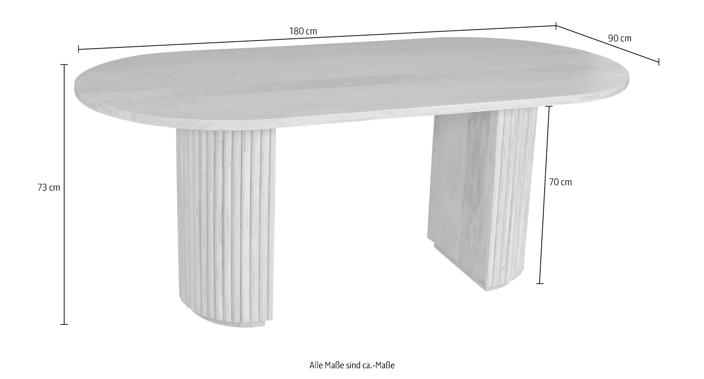 TOM TAILOR HOME Esstisch »Ripped«, mit Tischbeinen im extravaganten Ribbed-Look