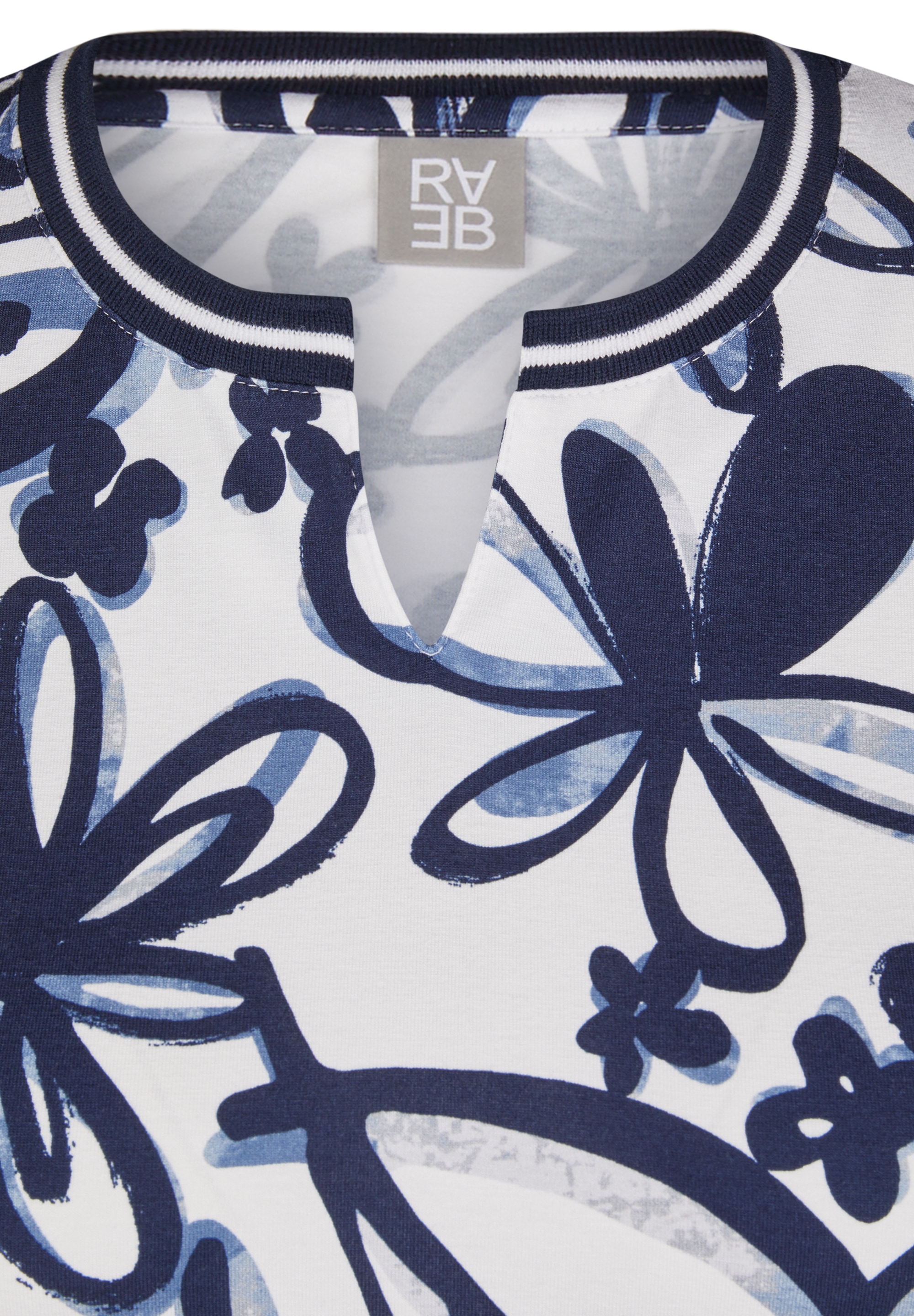 Rabe Rundhalsshirt, mit floralem Muster