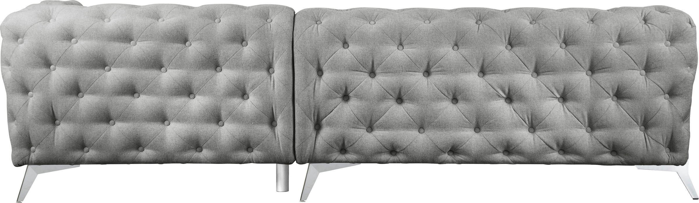 Leonique Chesterfield-Sofa »Amaury L-Form«, moderne Chersterfield-Optik, Breite 262 cm, Fußfarbe wählbar
