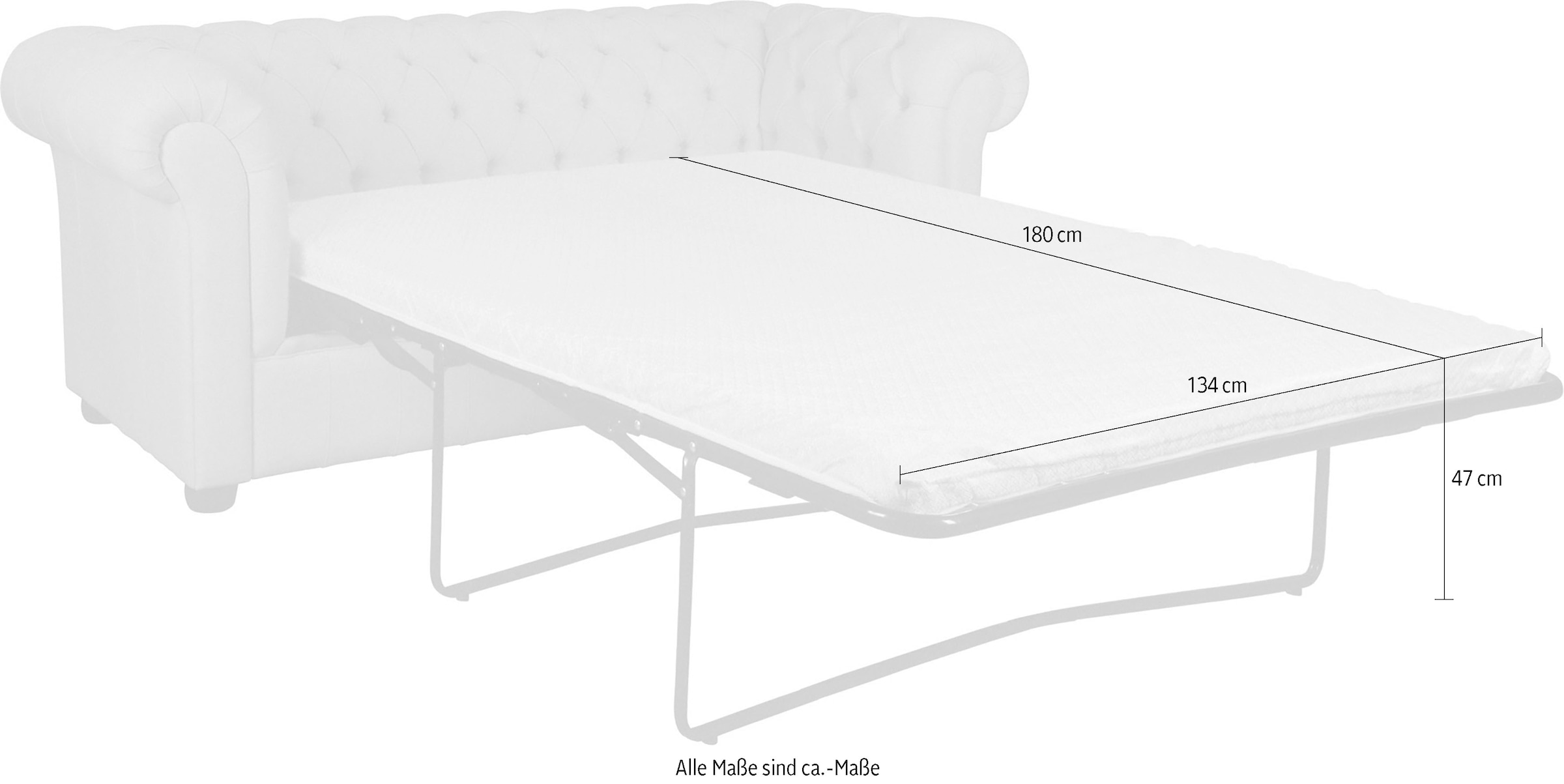 Home affaire 3-Sitzer »CHARENTE, optionale Schlafsofa, Chesterfield-Sofa, Bettfunktion«, mit edler Knopfheftung und typischen Armlehnen, B/T/H 198/89/74 cm