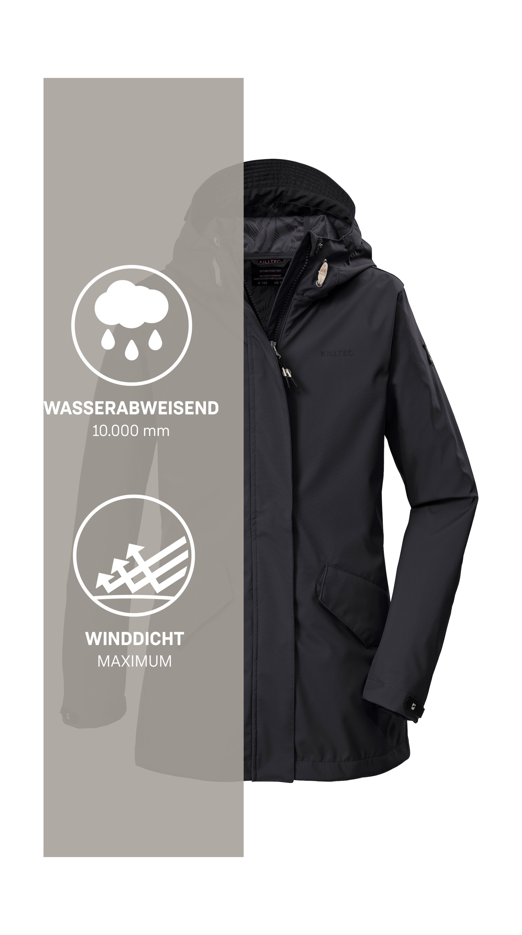 Killtec Softshellparka »KOS 120 GRLS SFTSHLL PRK« Wasserabweisender, winddichter Parka mit 10.000 mm Wassersäule