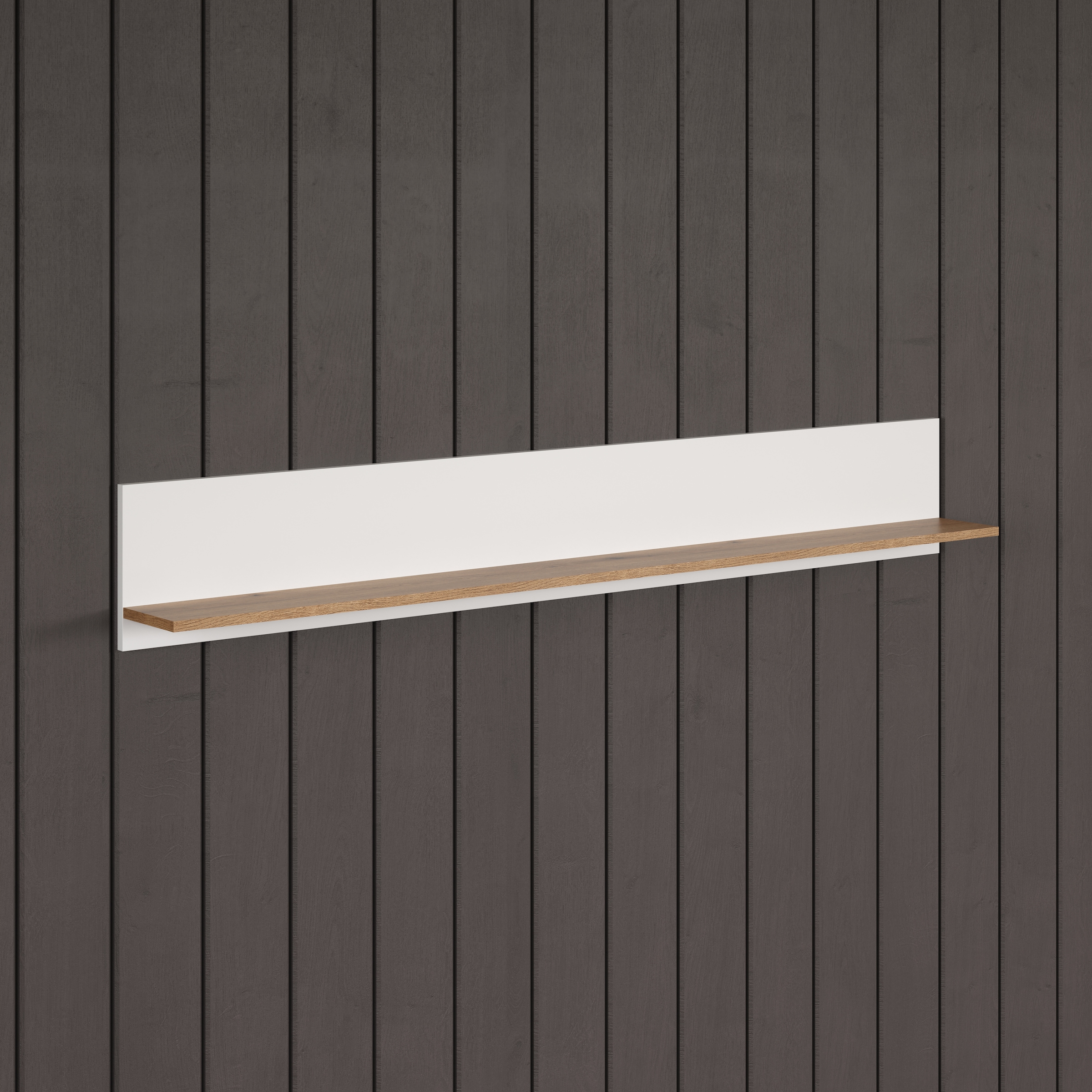 INOSIGN Wandboard »Linz«, (1 St.), großzügige Bücherleiste in Weiß/Eiche - Wandregal (B/T/H) 170/18/25 cm