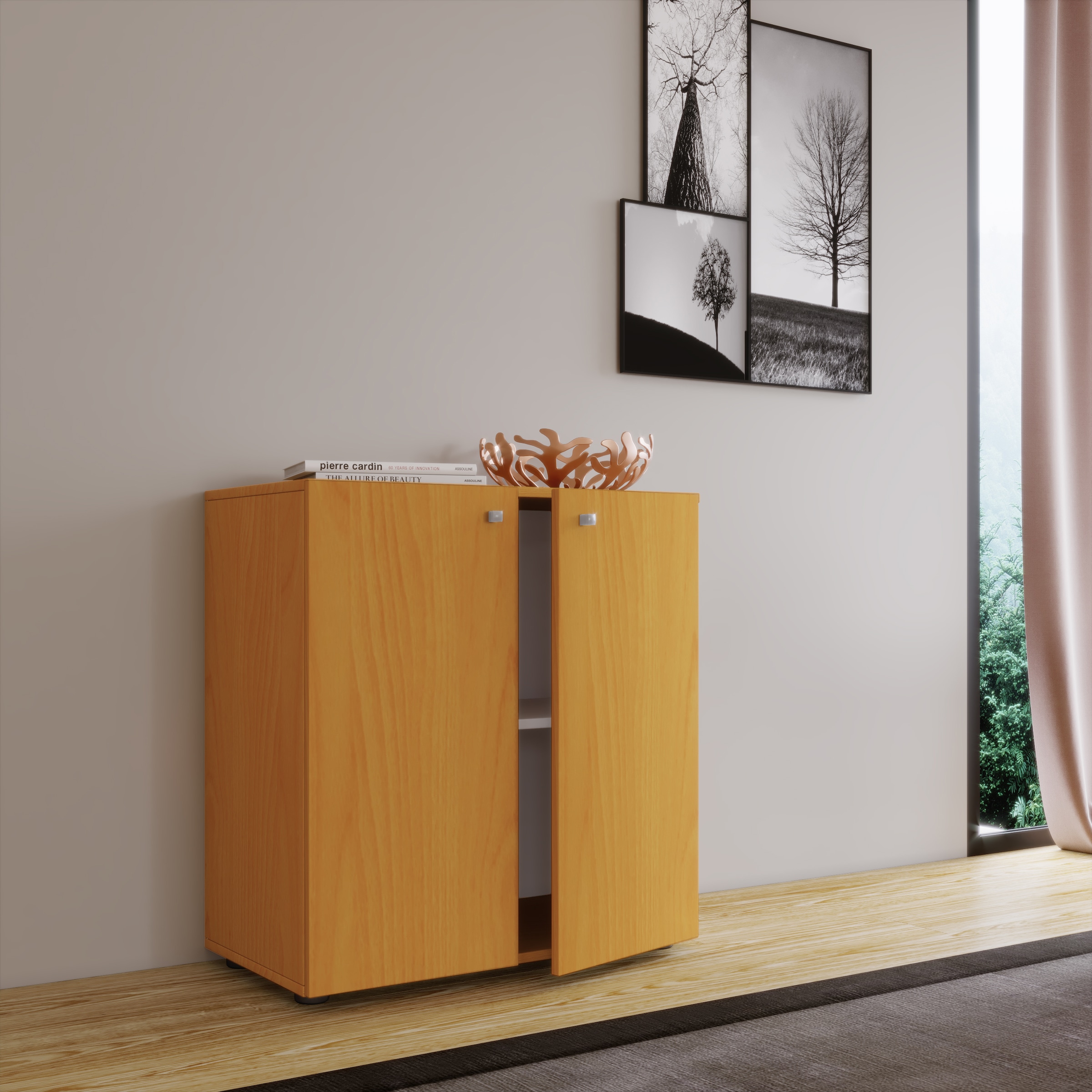 VCM Kommode »Holz Kommode Sideboard Anrichte Vandol 1 Drehtüren« 1 Stk. tlg.