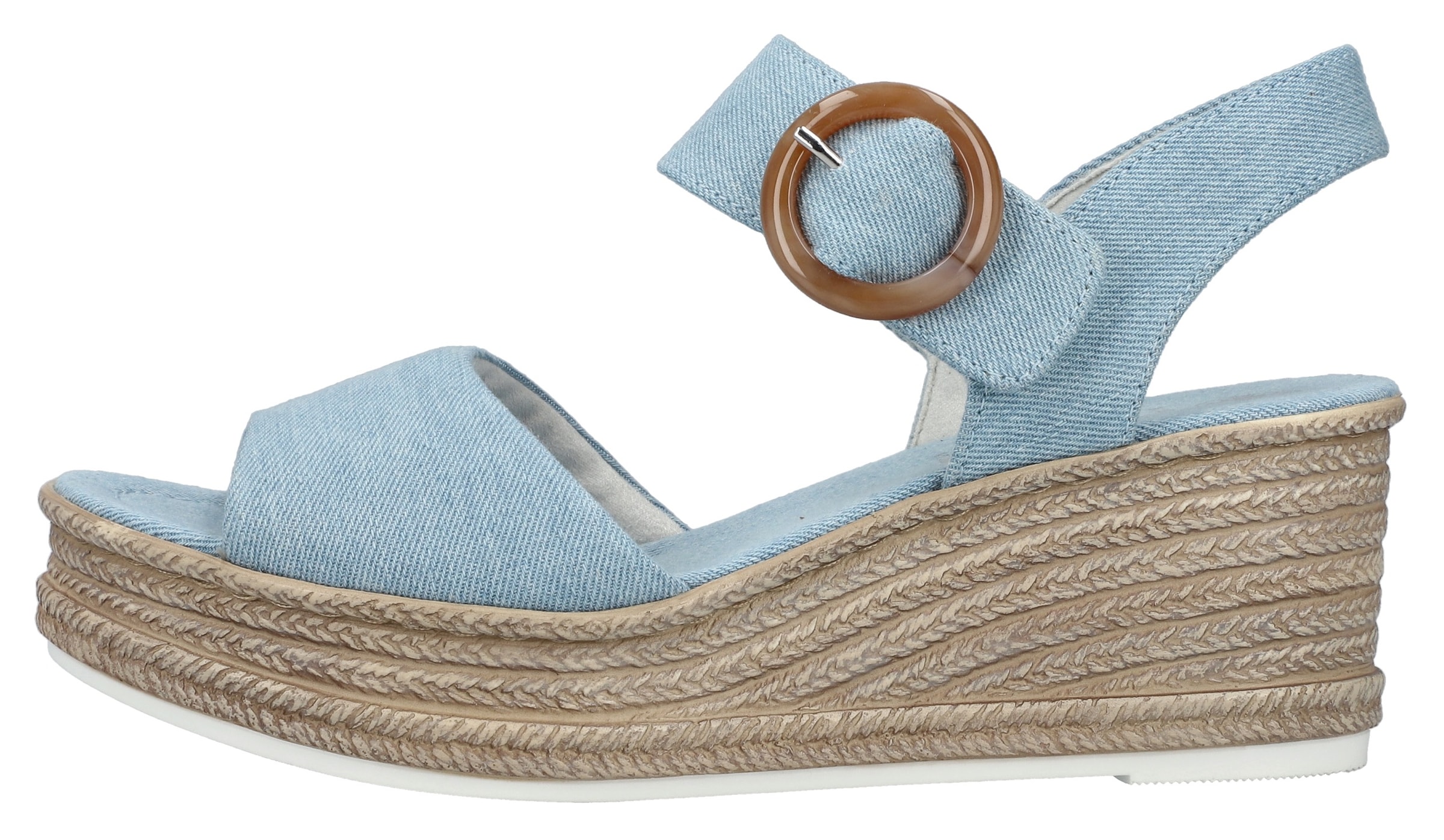 Rieker Keilsandalette  Sommerschuh, Plateausandale, Urlaubschuh mit Klettverschluss