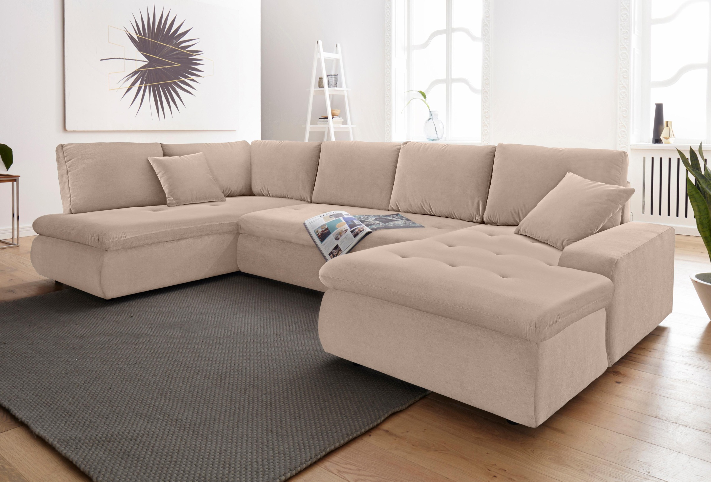TRENDMANUFAKTUR Wohnlandschaft »Indie II, tolle Detailverarbeitung, bequem und komfortabel im Sitz«, wahlweise mit Bettfunktion, U-Form