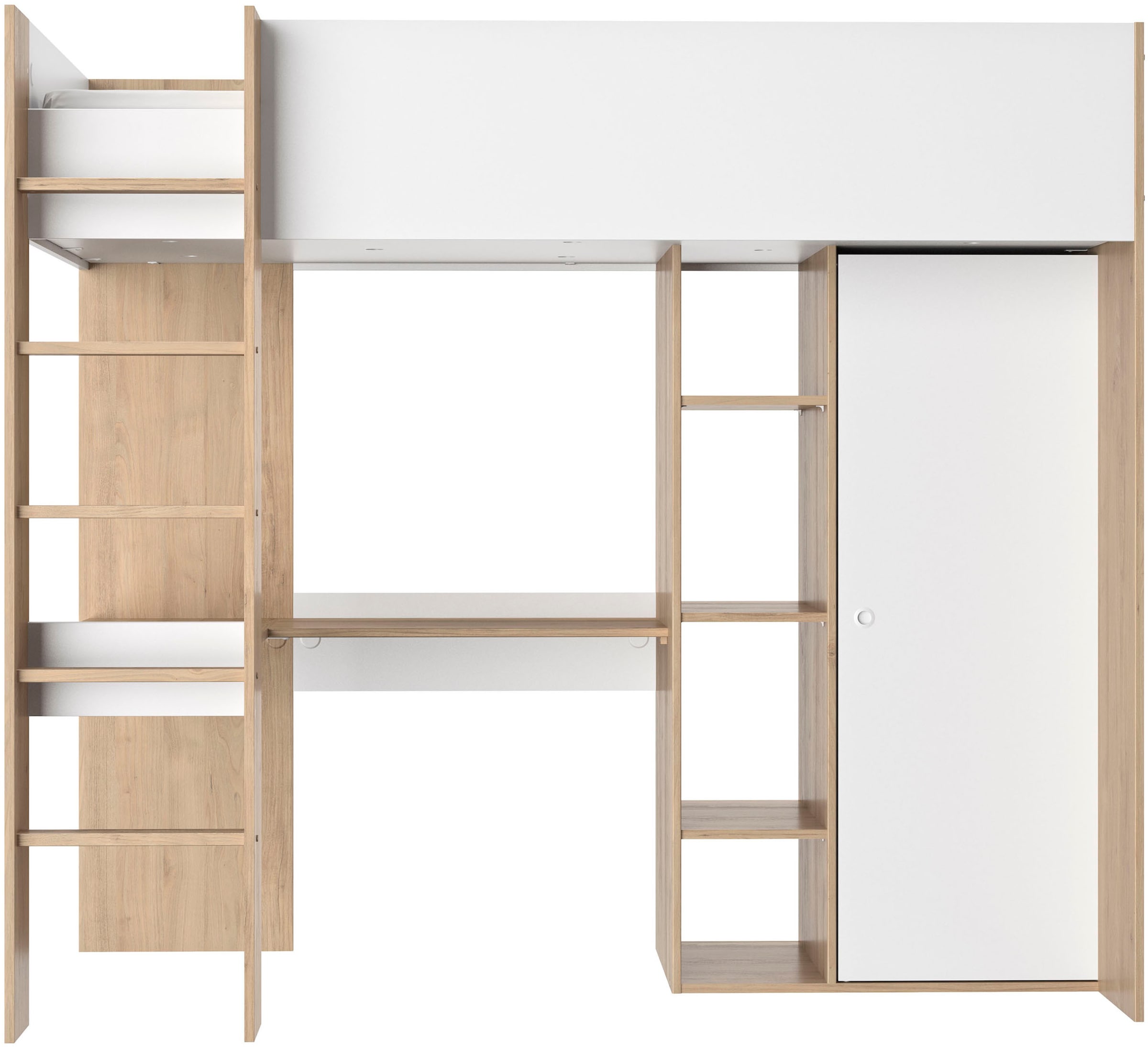 Gami Hochbett »MATIS Hochbett« Platzersparnis, super praktisch und funktional