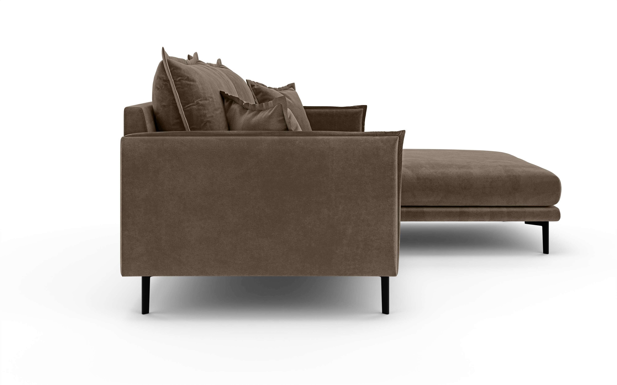 INOSIGN Ecksofa »ALEXANDRIA mit Recamiere rechts oder links bestellbar, moderne Bezüge«, L-Form mit Wellenunterfederung, Maße: B/H/T 246/86/190 cm