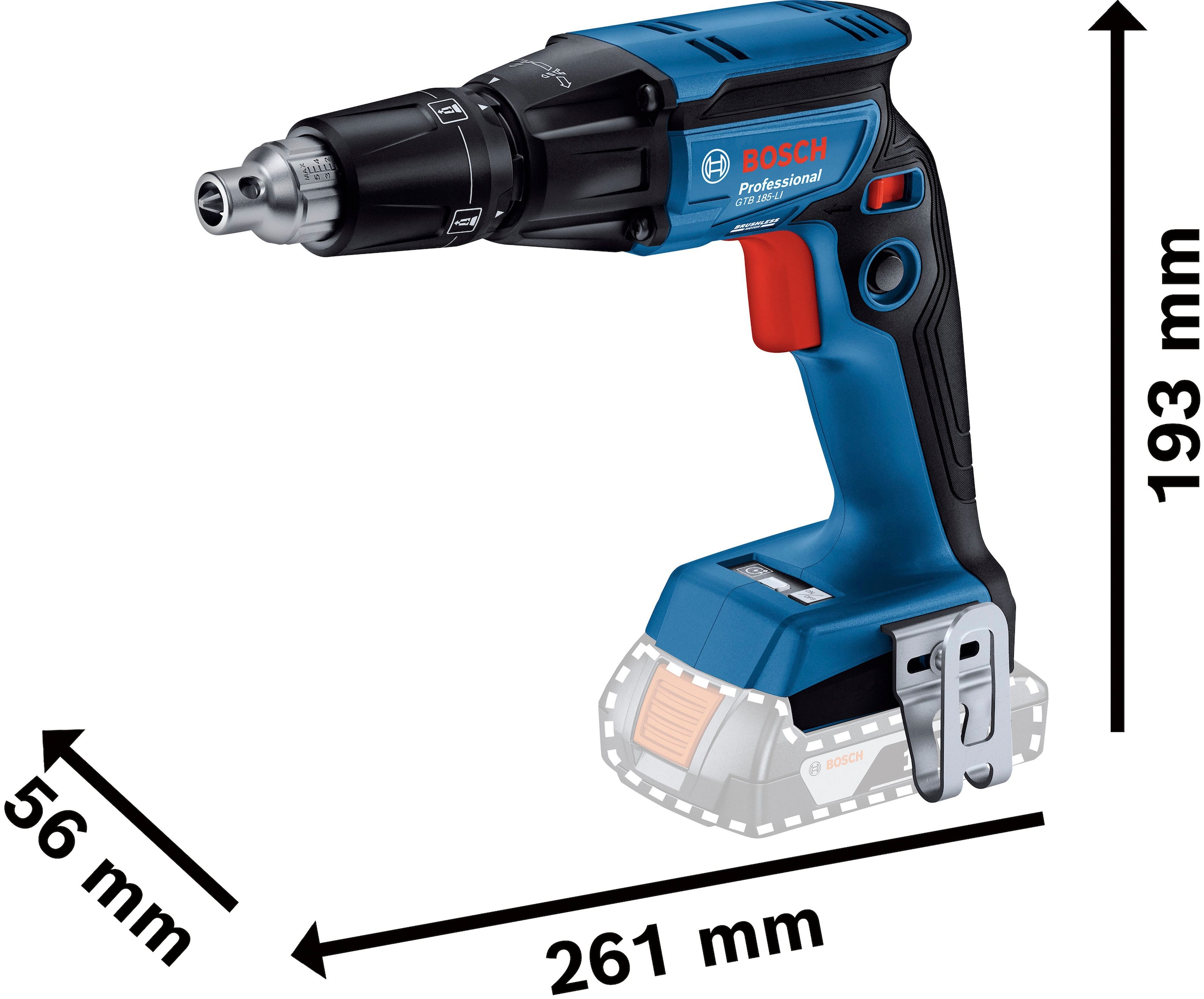 Bosch Professional Akku-Trockenbauschrauber »GTB 18V-45 (solo;«, ohne Akku, ohne Ladegerät