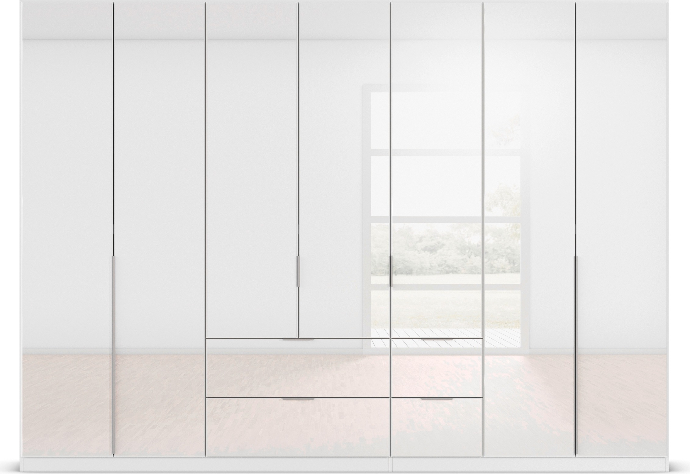 rauch Drehtürenschrank »Kleiderschrank Kleiderschränke Schrank Garderobe AGORDO mit Glasfront«, mit Außenschubkästen, in 6 Breiten und 2 Höhen MADE IN GERMANY