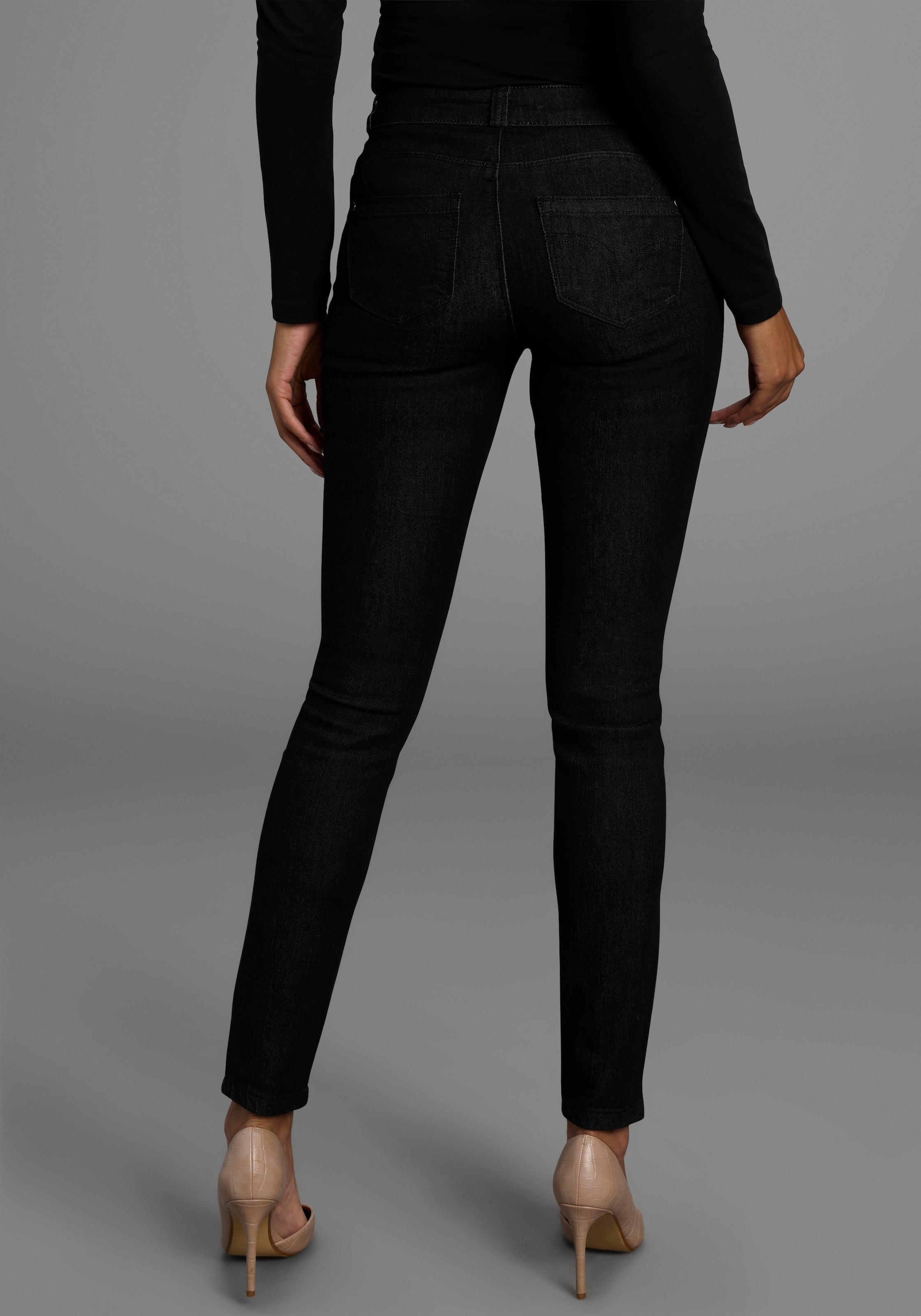 Arizona Skinny-fit-Jeans »Shaping«, skinny Passform, normale Leibhöhe, in Stretch-Qualität, Used-Look