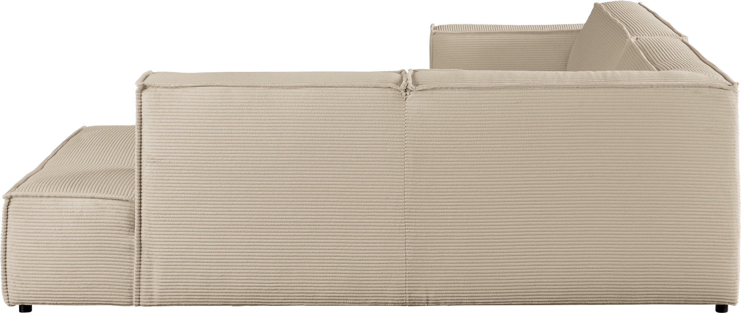 3C Candy Ecksofa »Matteo in elegant, kubischer Formensprache, bequem, L-Form«, mit auffälliger Kedernaht, Cord-Bezug, Lounge-Charakter