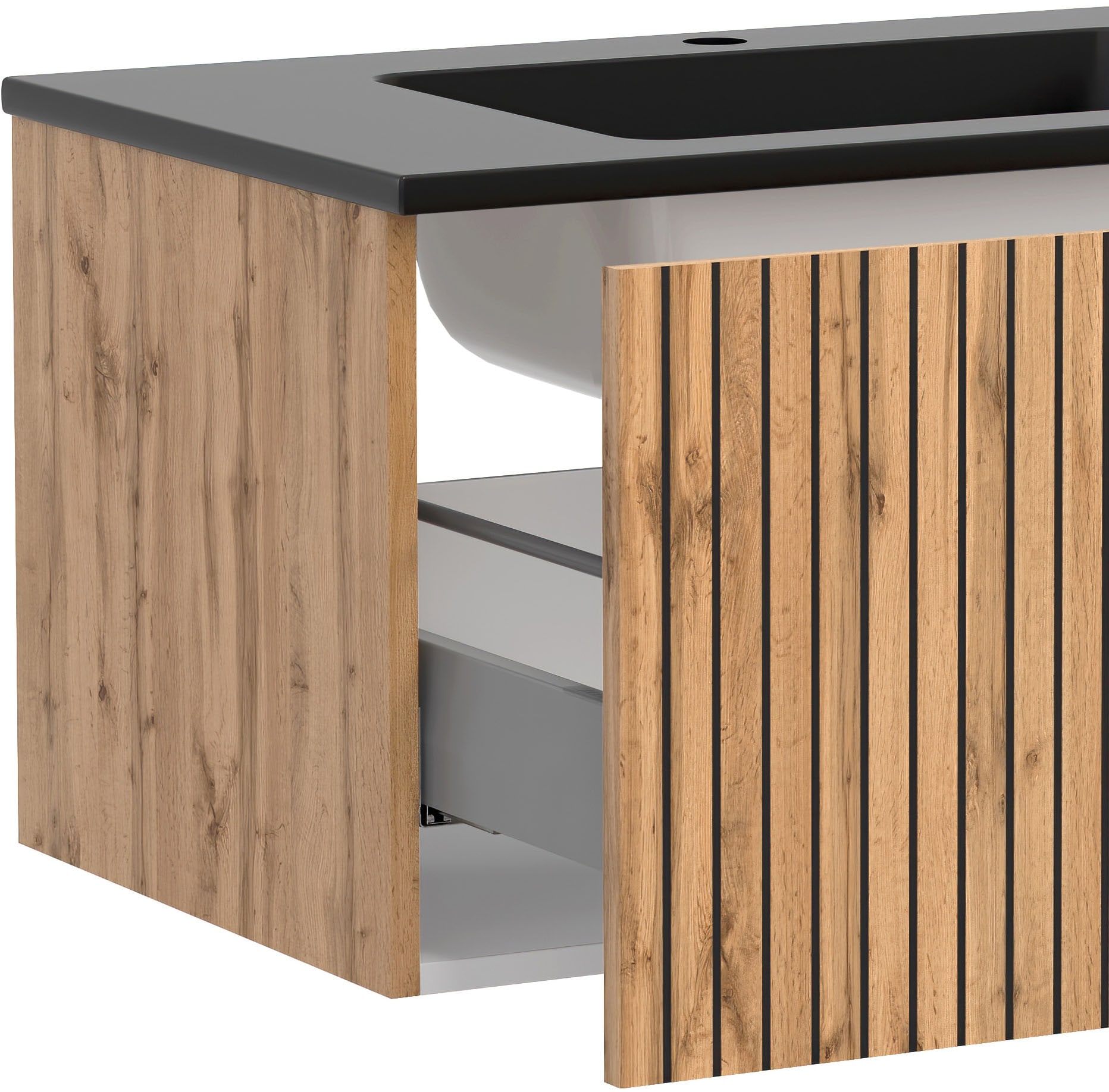 welltime Badmöbel-Set »Welltime, Carlton Waschtisch-Set, 80 oder 120 cm, gestreift«, (3 St.)
