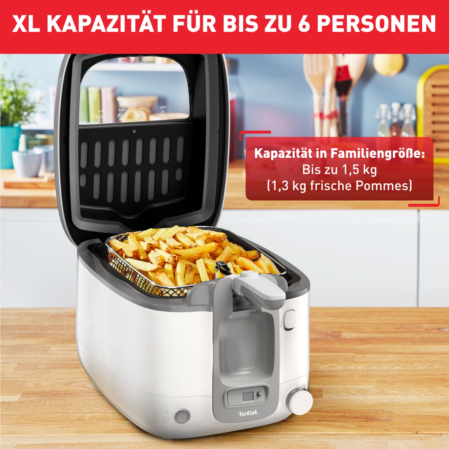 Tefal Fritteuse »FR3141 Super Uno« 1800 W Fassungsvermögen 2,2 l einstellbarer Thermostat, leichte Anwendung & Reiningung, FR3141