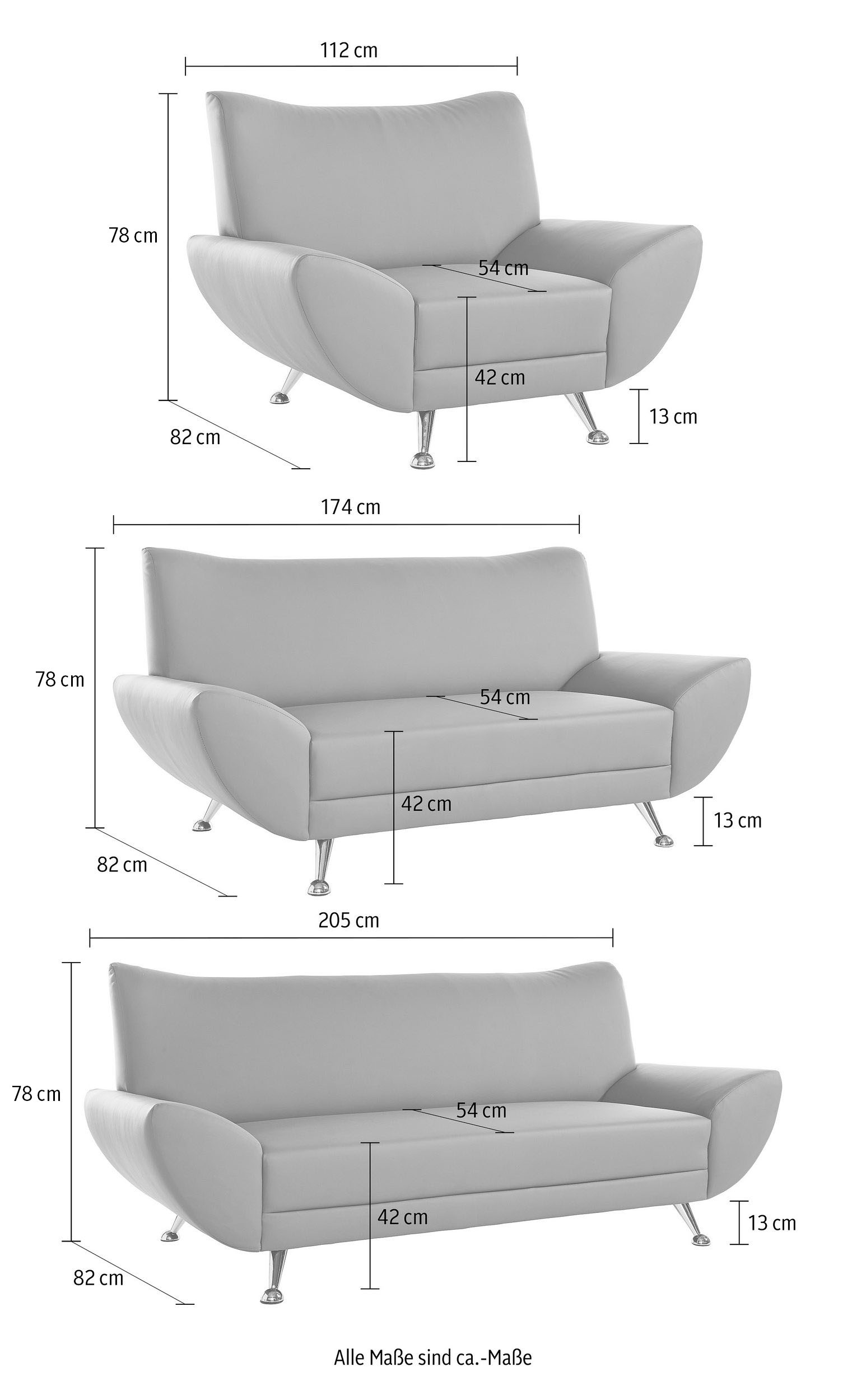 Home affaire Polstergarnitur »Saltare elegant und komfortabel, OTTOs Choice, 3-2-1« 3 Stk. tlg.