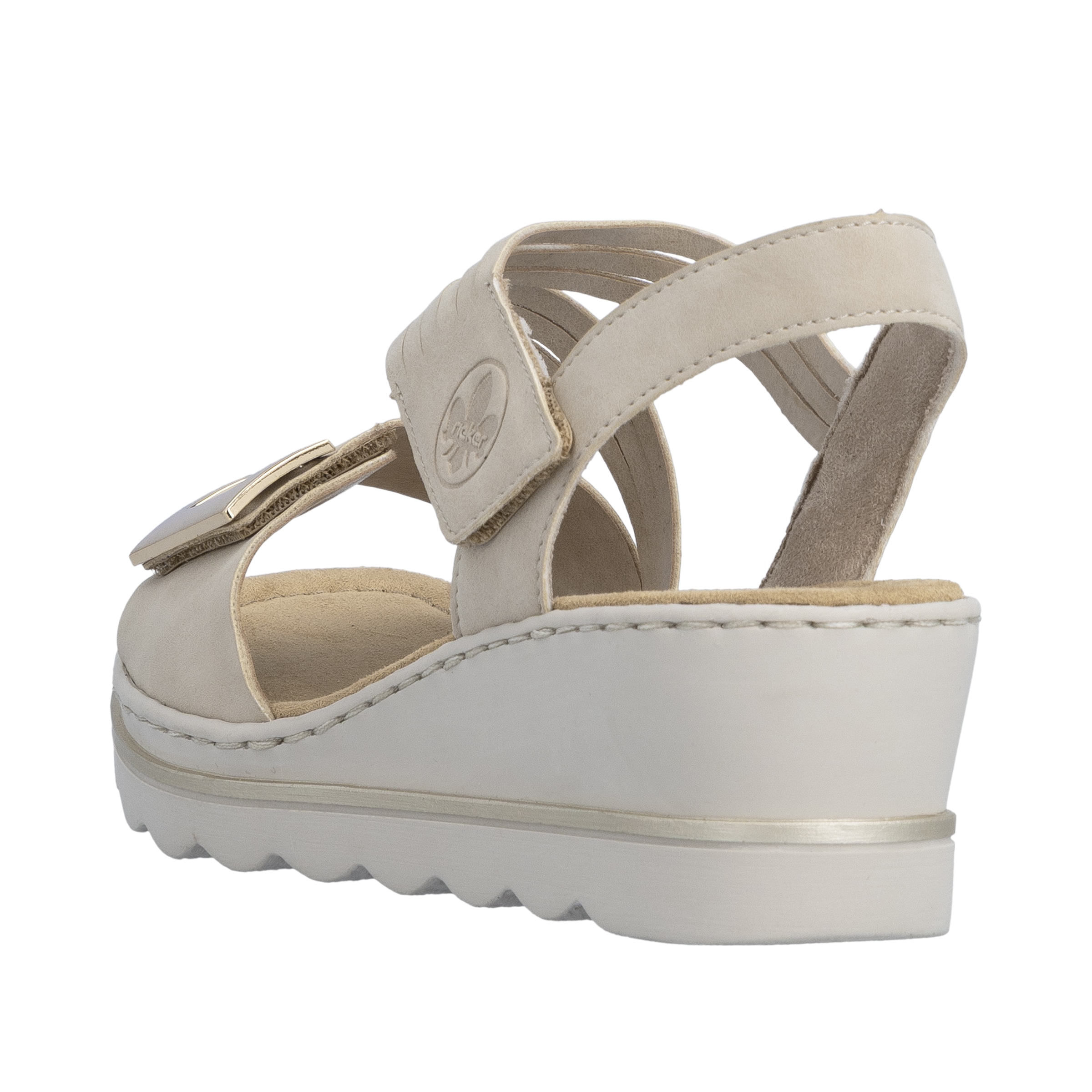 Rieker Keilsandalette  Klettschuh, Sommerschuh, Urlaubsschuh mit asymmetrischen Riemchen