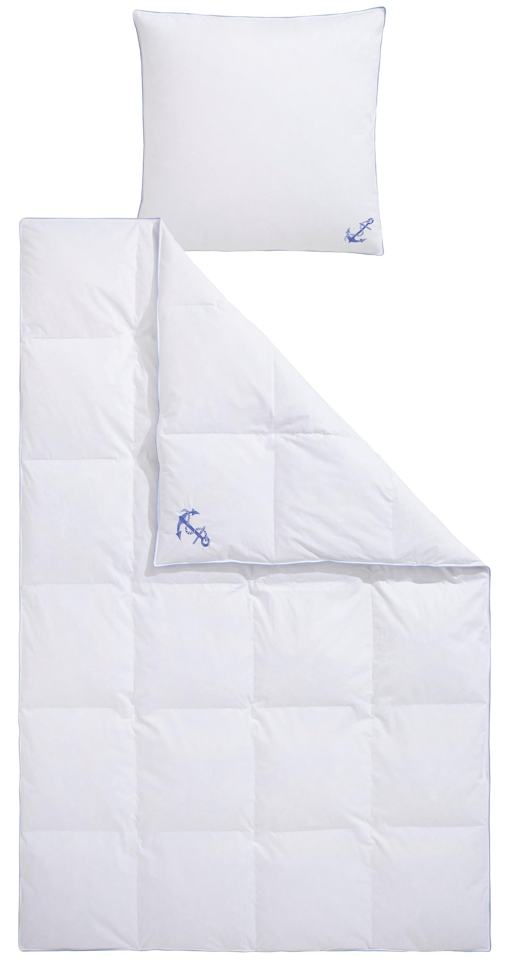 RIBECO Bettdecke + Kopfkissen »Anker«