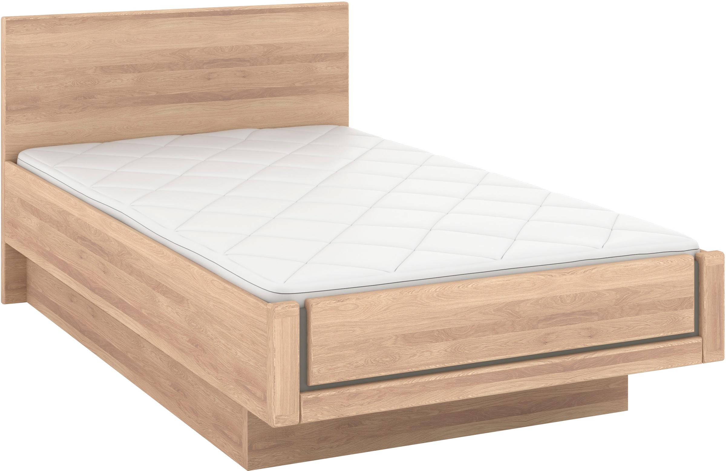 Musterring Holzbett »Sorrent, Bettgestell, Bettrahmen, teilmassiv Eiche«, (MADE IN GERMANY), Eiche teilmassiv, Liegehöhenverstellung, in schwebender Optik