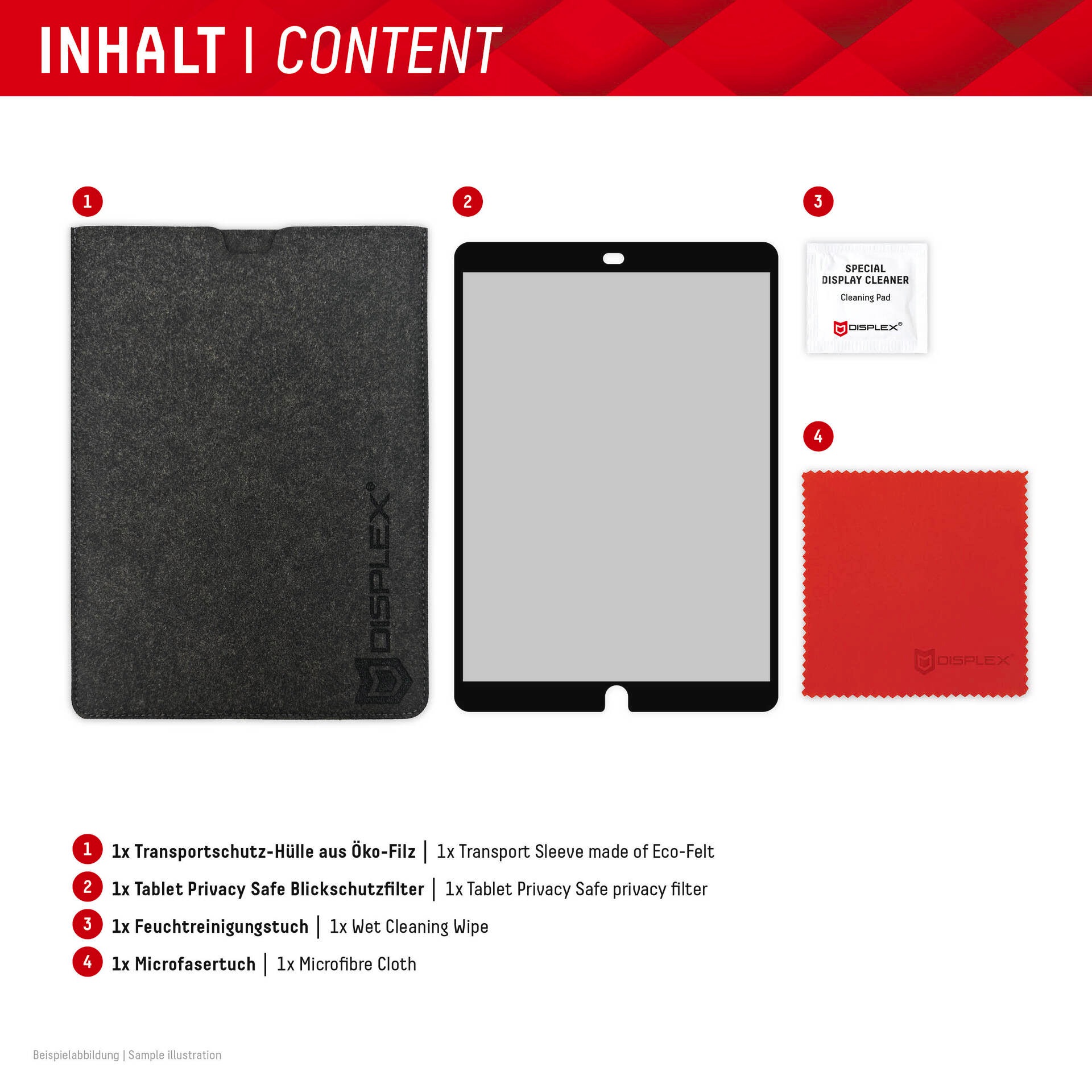 Displex Displayschutzfolie »Tablet Privacy Safe«, für Apple iPad 10,2 (7/8/9 Gen), Blickschutzfolie, Schutzfolie, Bildschirmschutz, kratz- & stoßfest