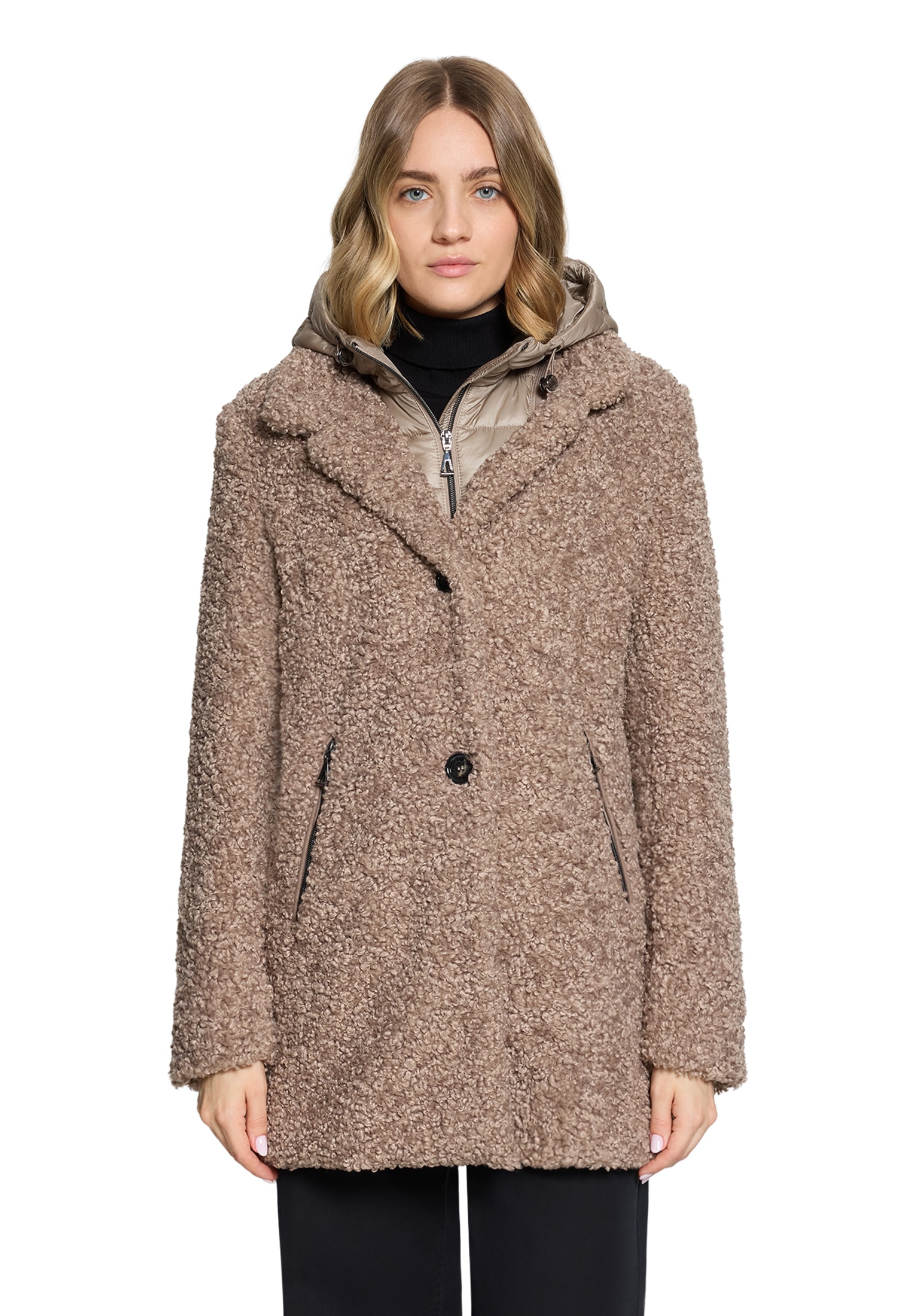 Amber & June Plüschjacke »Plüschjacke mit abnehmbarem Westenteil«