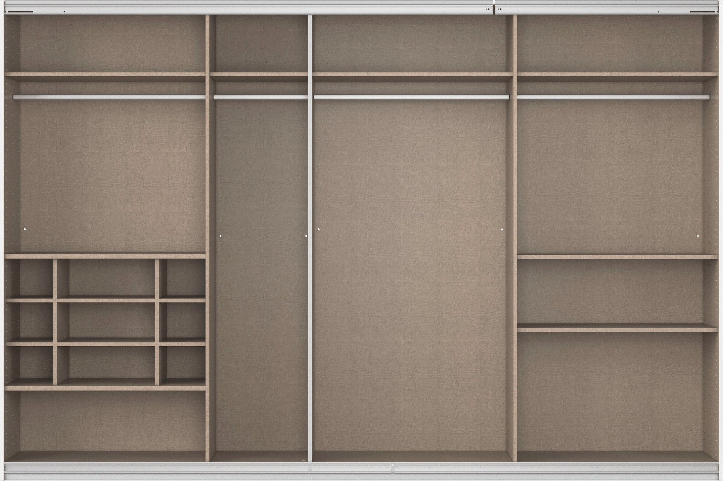 rauch Schwebetürenschrank »Kleiderschrank Schrank Garderobe Wäscheschrank TOMA mit Passepartout«, inkl. Regaleinsatz sowie zusätzlichen Einlegeböden MADE IN GERMANY