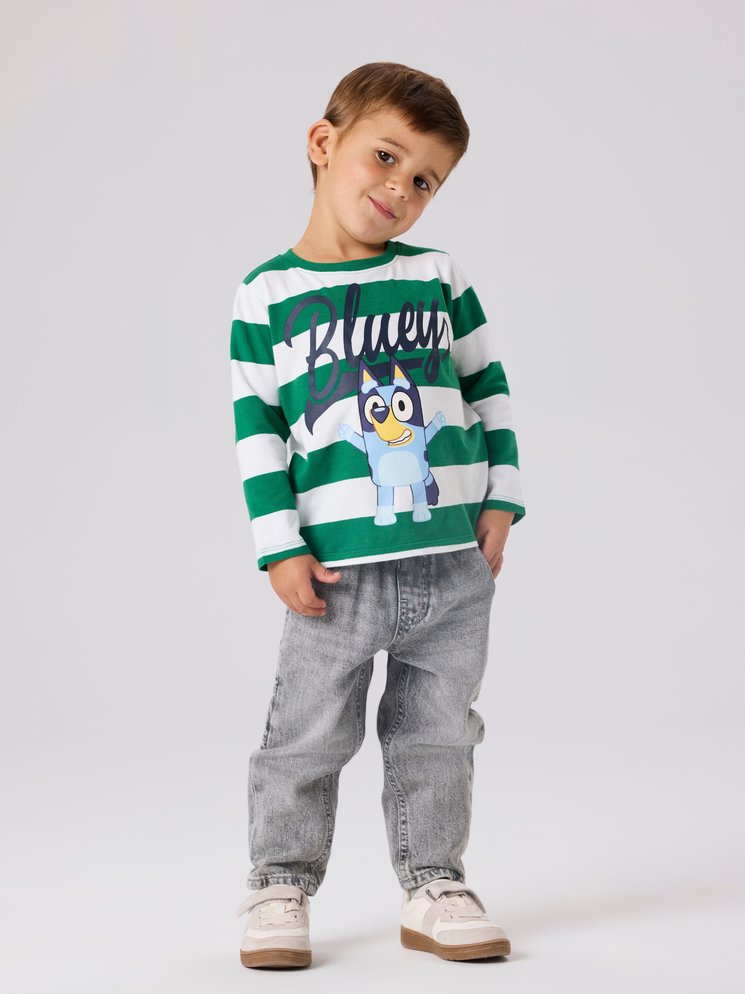 Name It T-Shirt »NMMJUSTIN BLUEY LS NREG TOP NOOS SKY« Baumwollmischung, regular fit